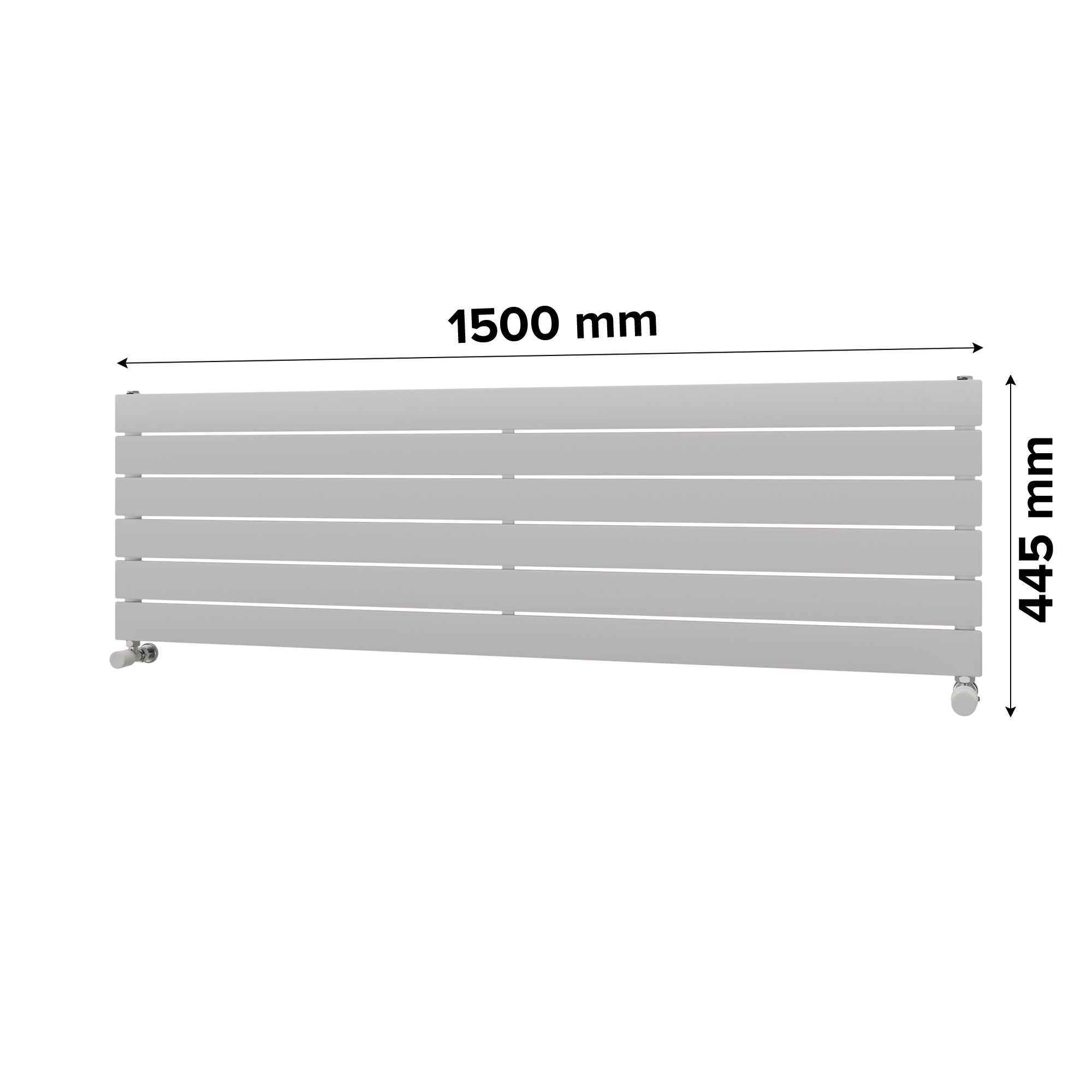 Ximax Vertirad Satin white Horizontal Designer panel Radiator, (W)1500mm x (H)445mm