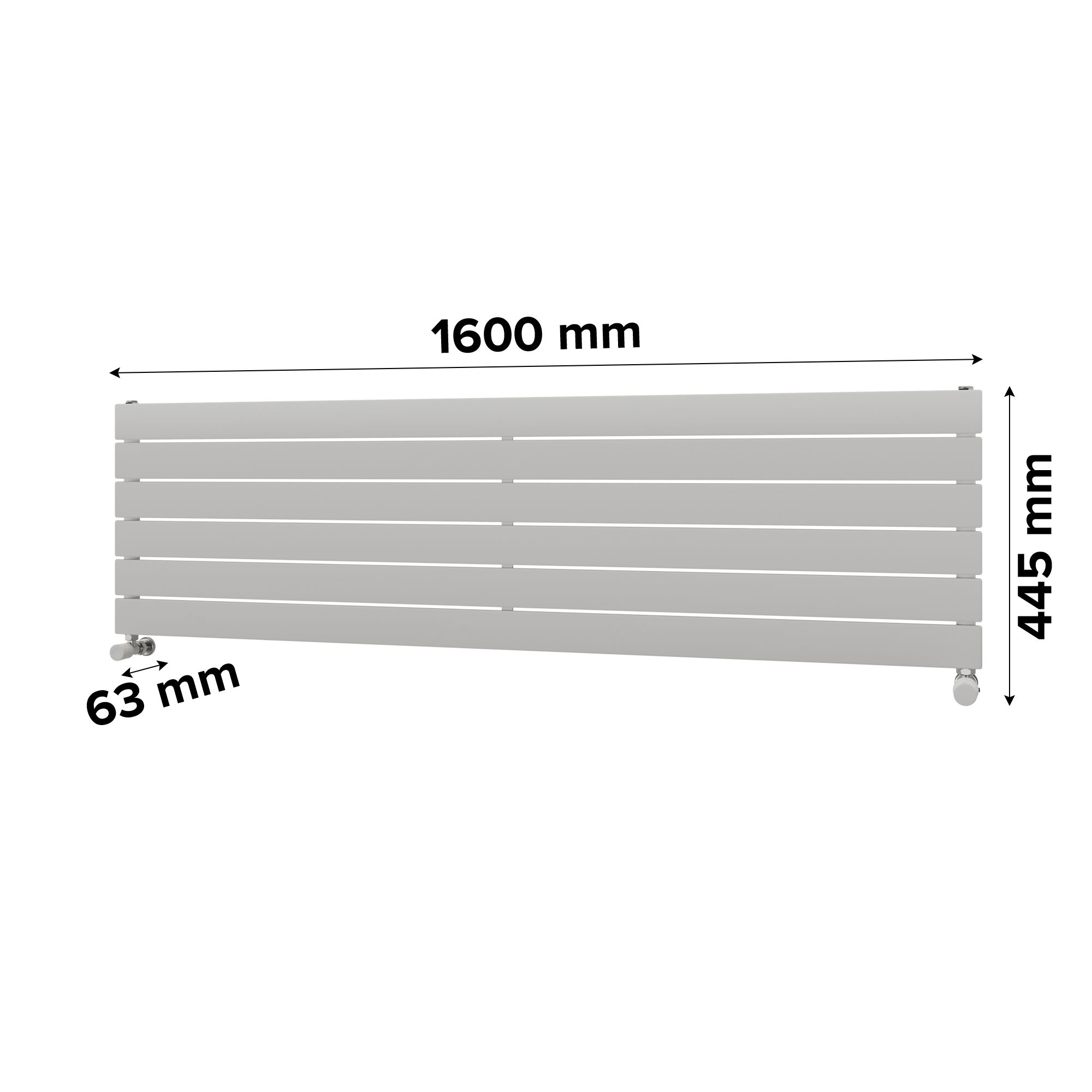 Ximax Vertirad Satin white Horizontal Designer panel Radiator, (W)1600mm x (H)445mm