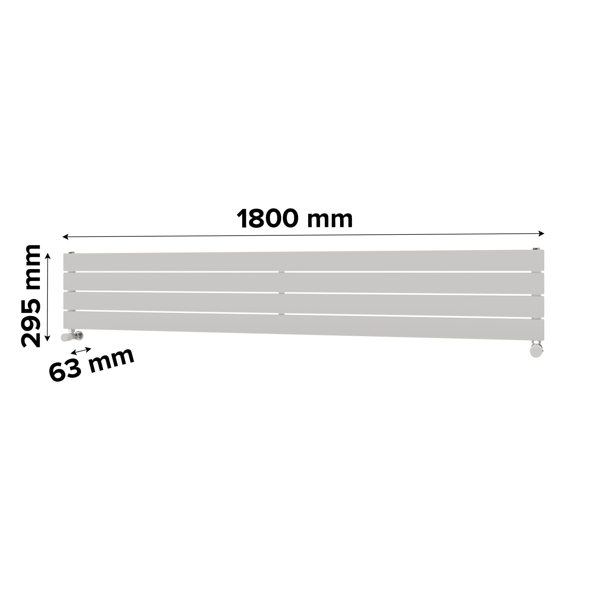 Ximax Vertirad Satin white Horizontal Designer panel Radiator, (W)1800mm x (H)295mm