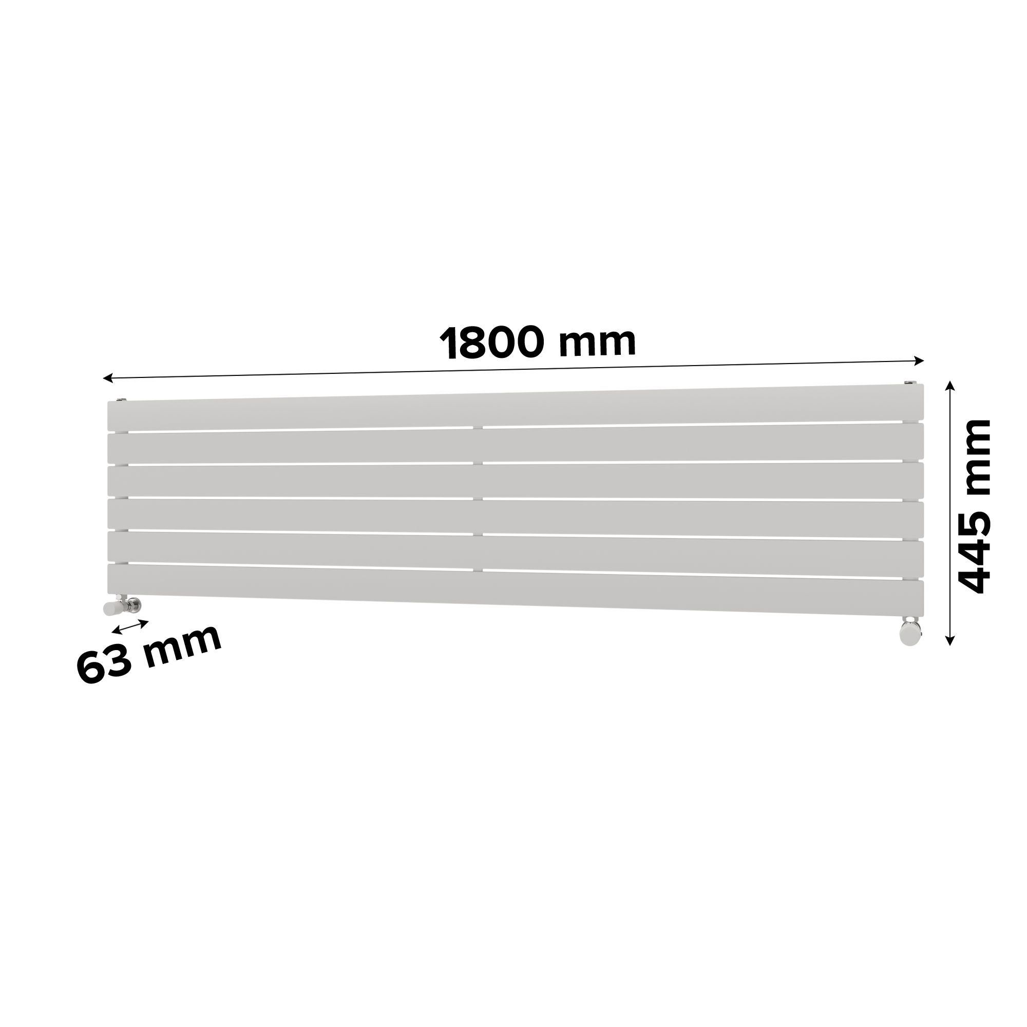 Ximax Vertirad Satin white Horizontal Designer panel Radiator, (W)1800mm x (H)445mm