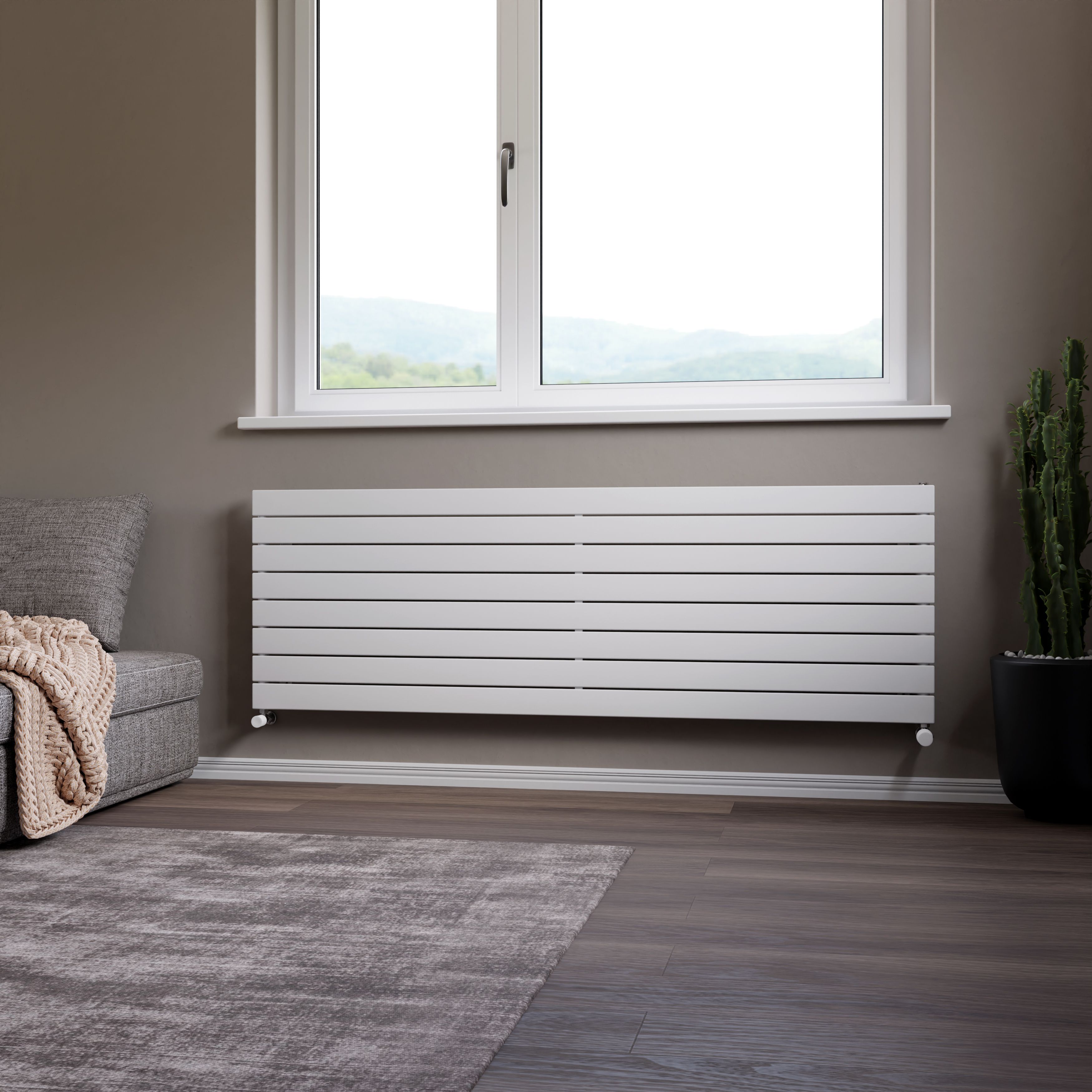 Ximax Vertirad Satin white Horizontal Designer panel Radiator, (W)1800mm x (H)595mm