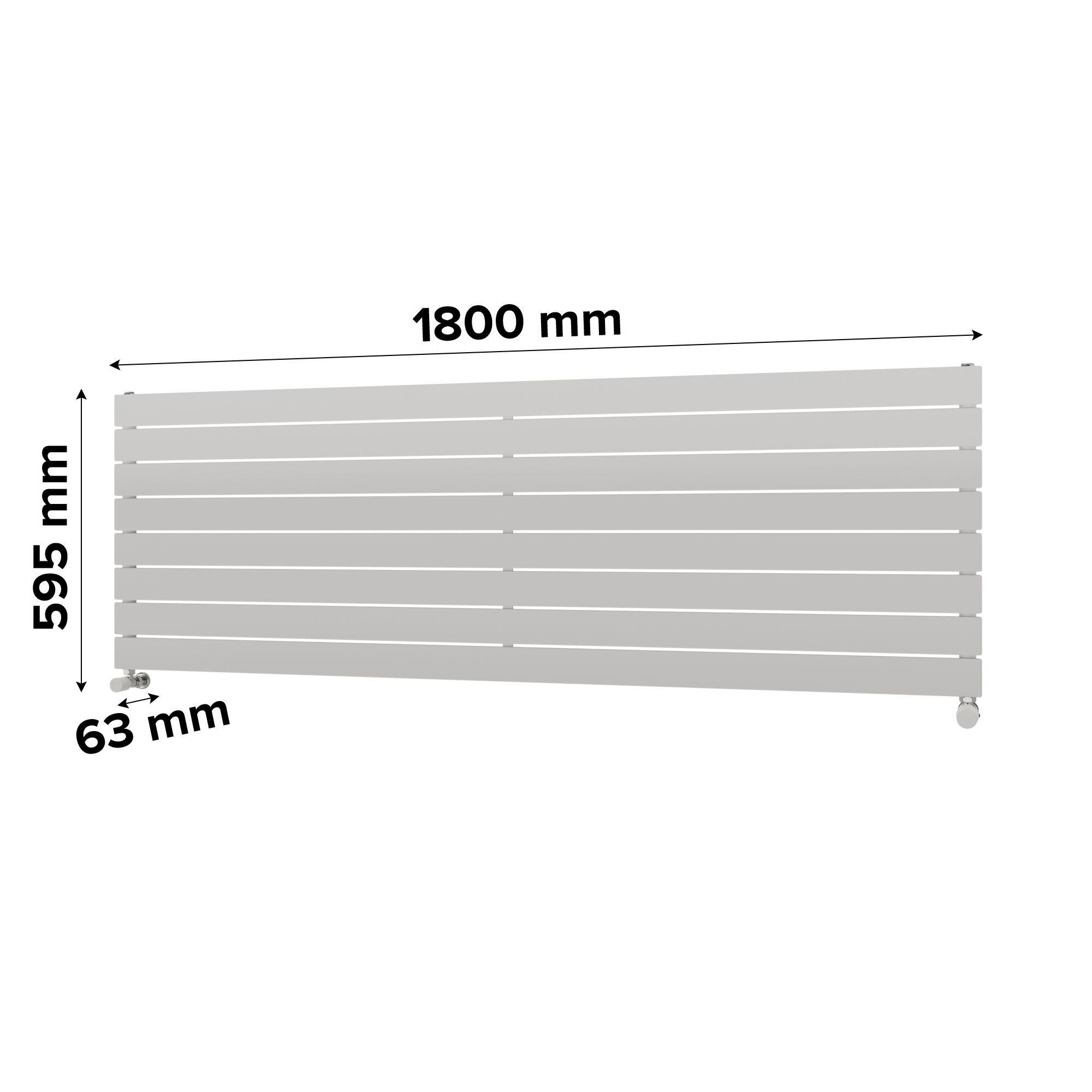 Ximax Vertirad Satin white Horizontal Designer panel Radiator, (W)1800mm x (H)595mm