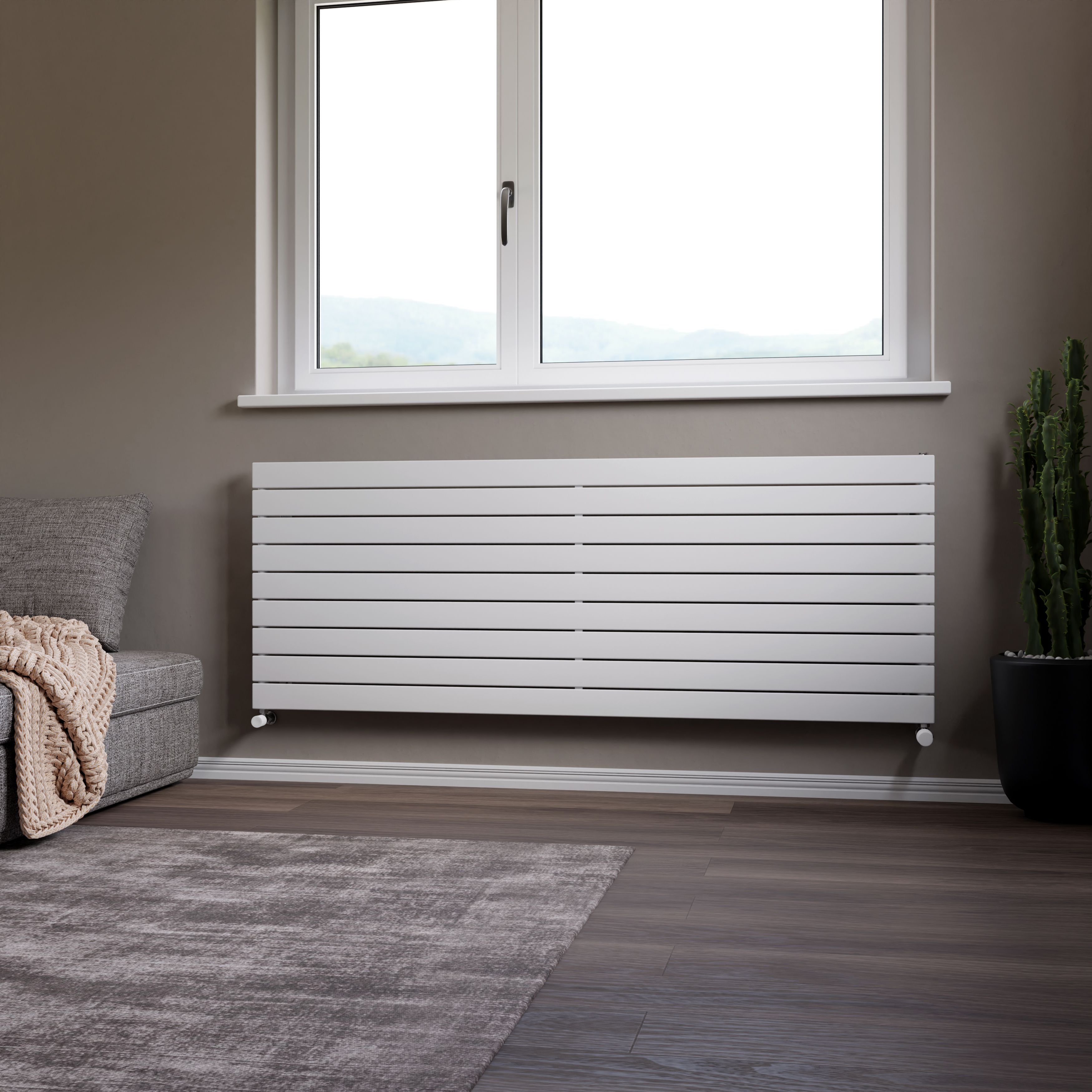 Ximax Vertirad Satin white Horizontal Designer panel Radiator, (W)1800mm x (H)670mm