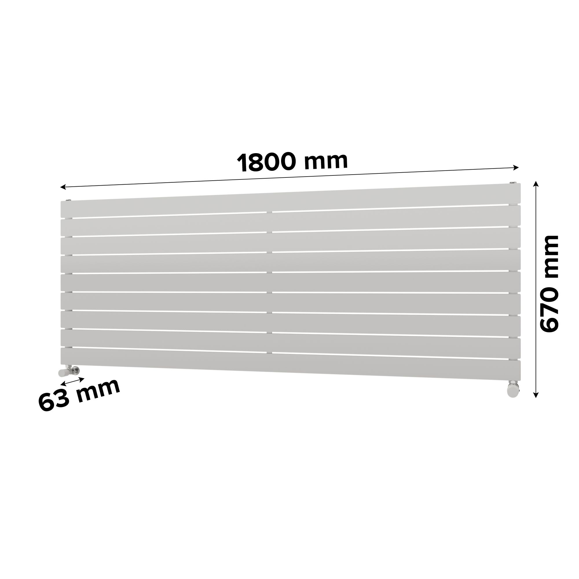 Ximax Vertirad Satin white Horizontal Designer panel Radiator, (W)1800mm x (H)670mm