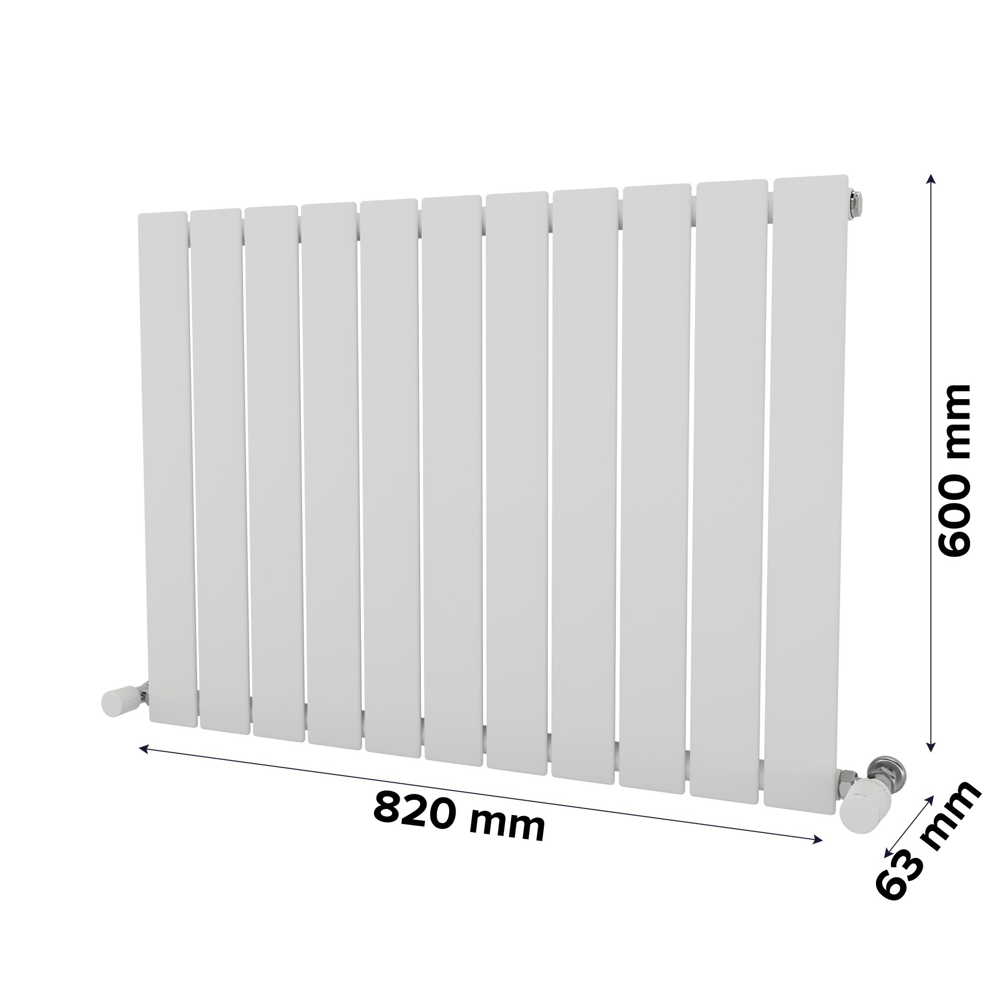 Ximax Vertirad Satin white Horizontal Designer panel Radiator, (W)820mm x (H)600mm