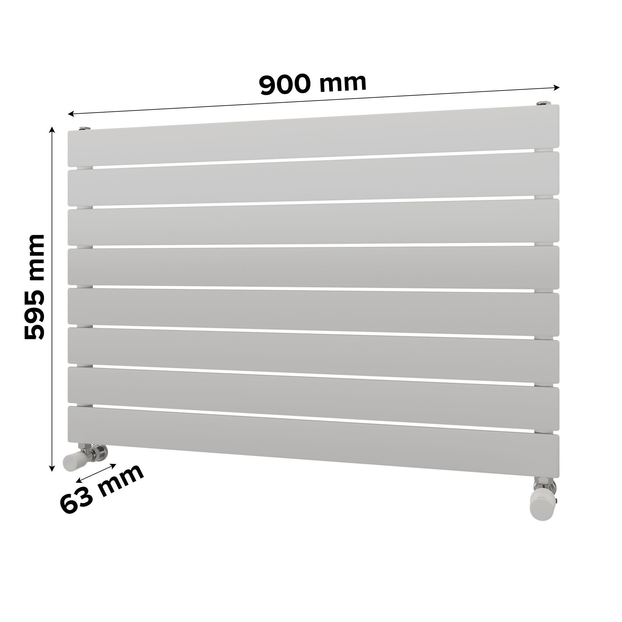 Ximax Vertirad Satin white Horizontal Designer panel Radiator, (W)900mm x (H)595mm