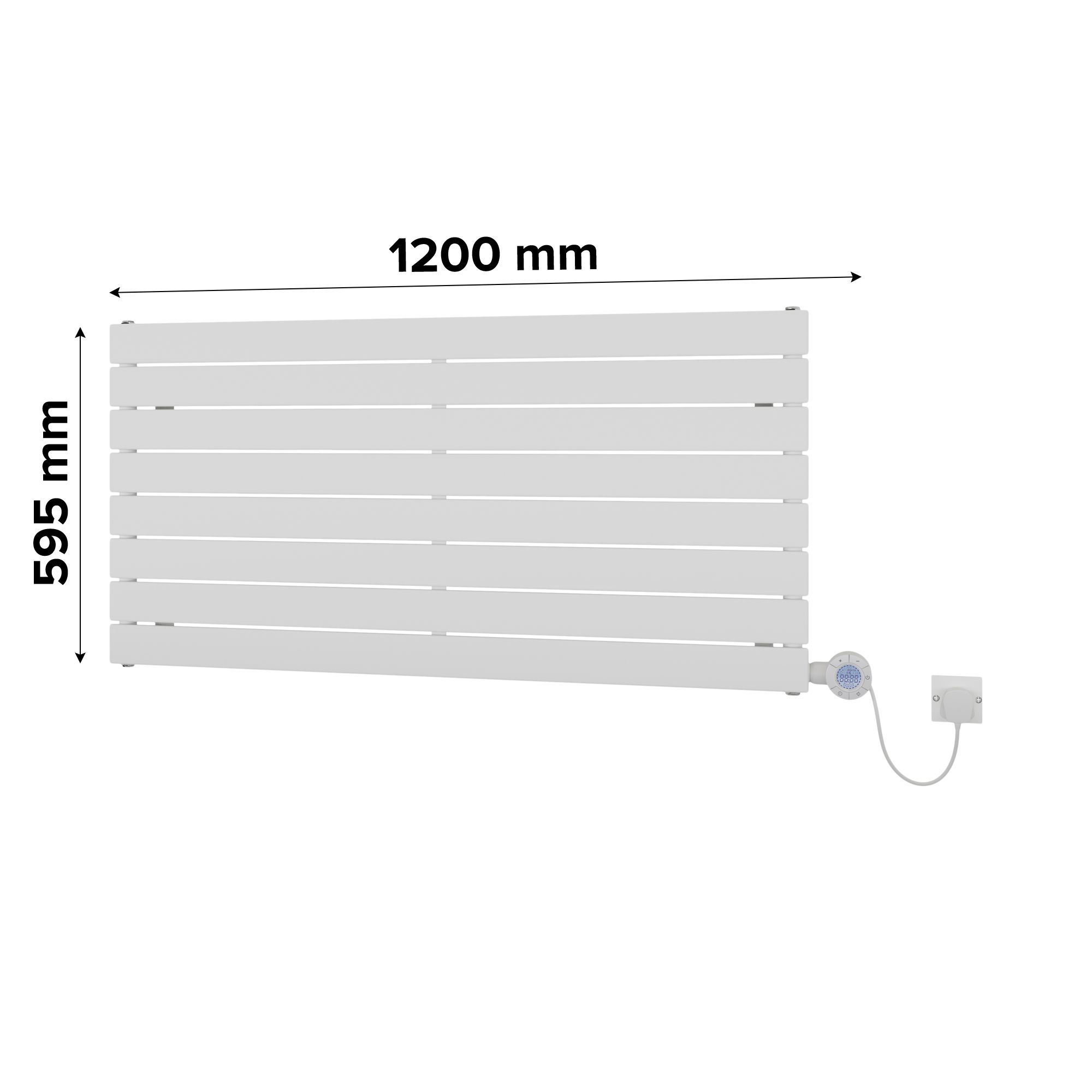 Ximax Vertirad Satin white Horizontal Electric designer Radiator, (W)1200mm x (H)595mm