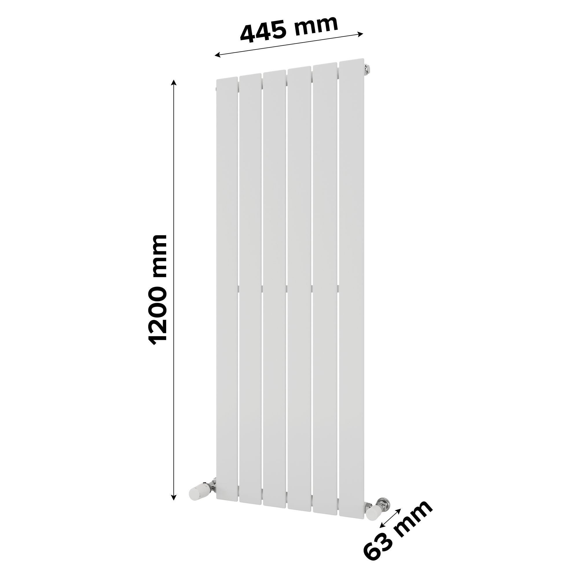 Ximax Vertirad Satin white Vertical Designer panel Radiator, (W)445mm x (H)1200mm