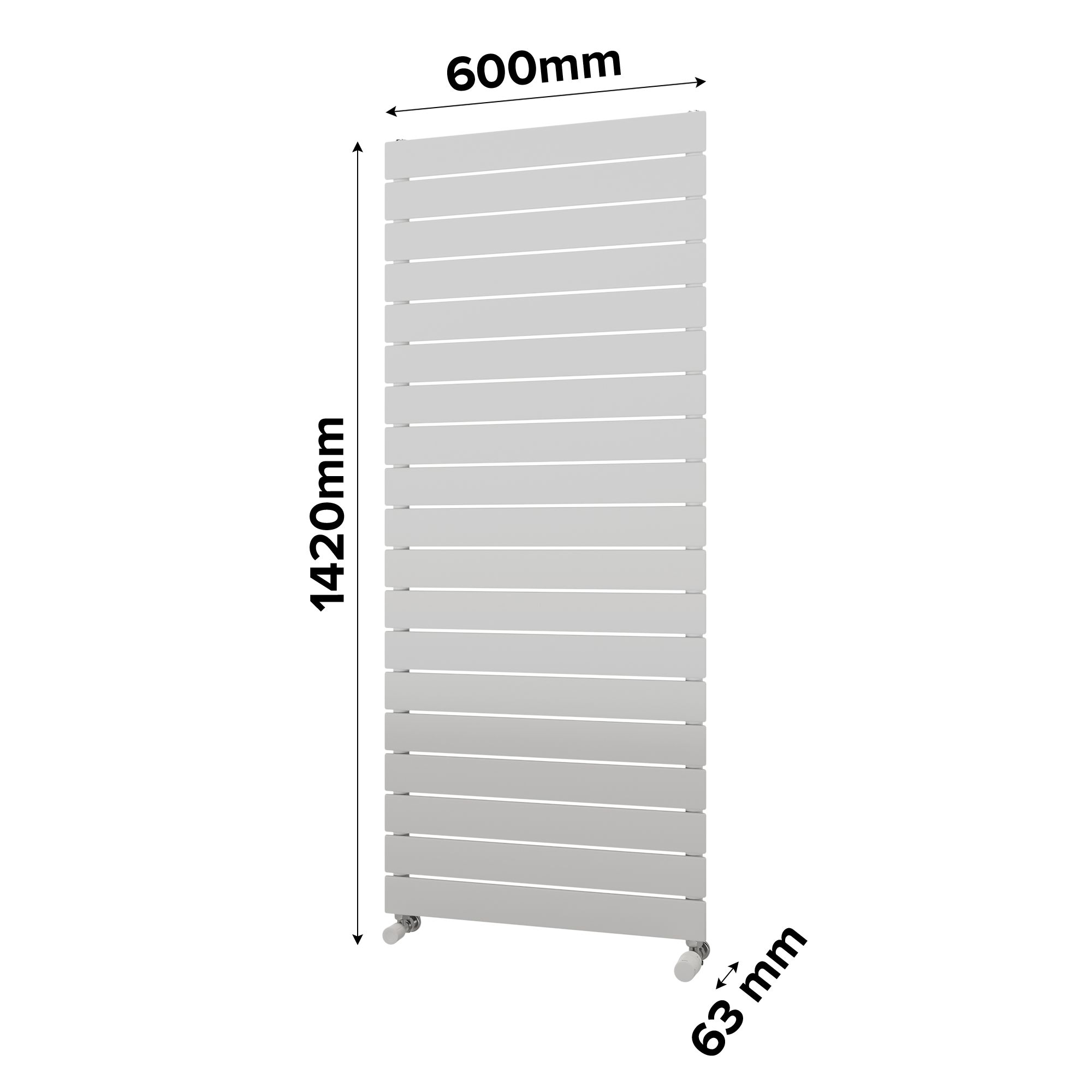 Ximax Vertirad Satin white Vertical Designer panel Radiator, (W)600mm x (H)1420mm