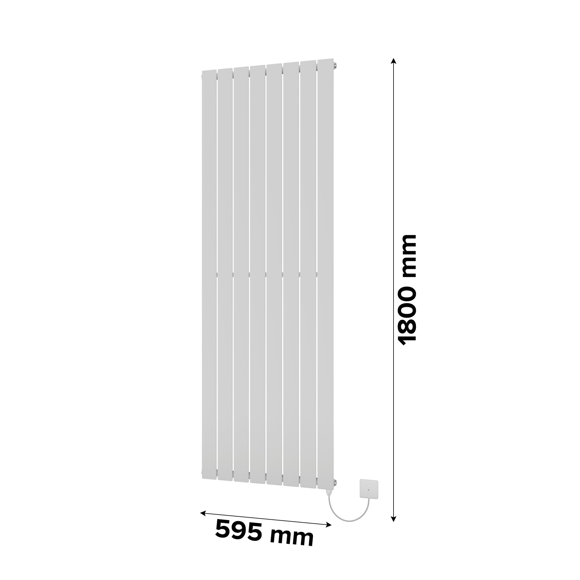 Ximax Vertirad Satin white Vertical Electric designer Radiator, (W)595mm x (H)1800mm