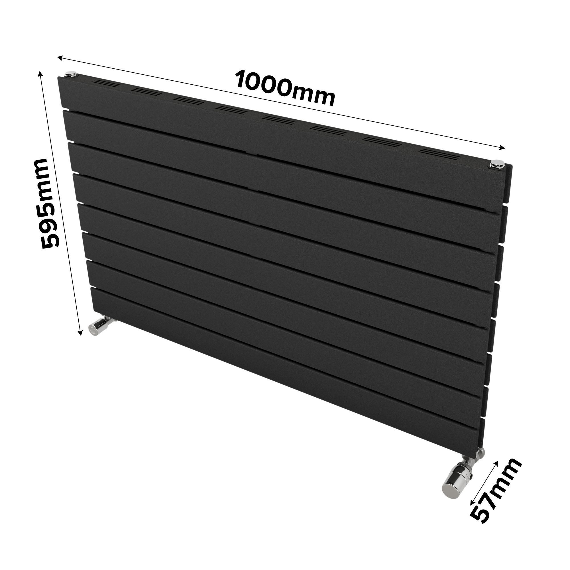 Ximax Vertirad Slimline Duplex Deluxe Matt anthracite Horizontal Designer panel Radiator, (W)1000mm x (H)595mm