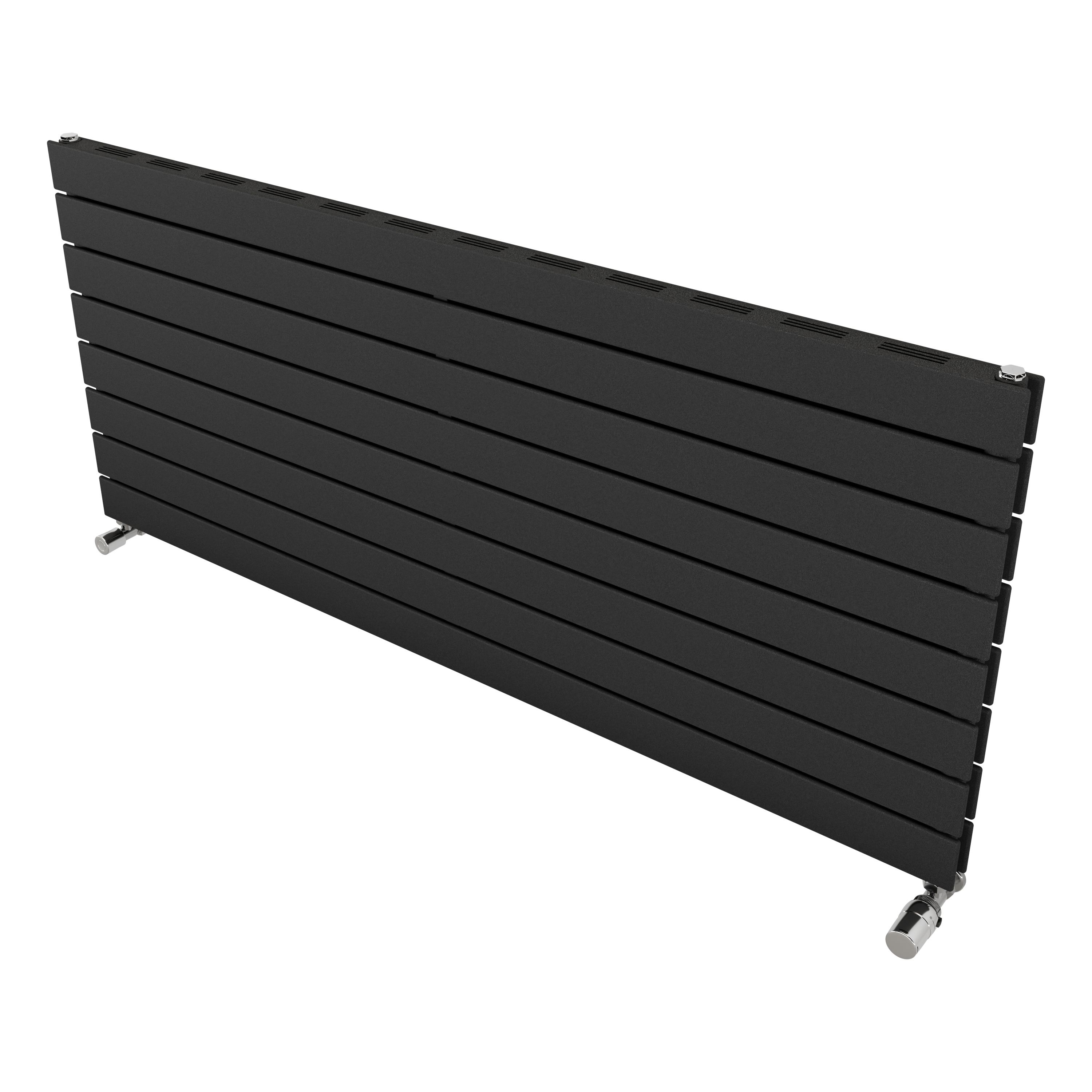 Ximax Vertirad Slimline Duplex Deluxe Matt anthracite Horizontal Designer panel Radiator, (W)1400mm x (H)595mm