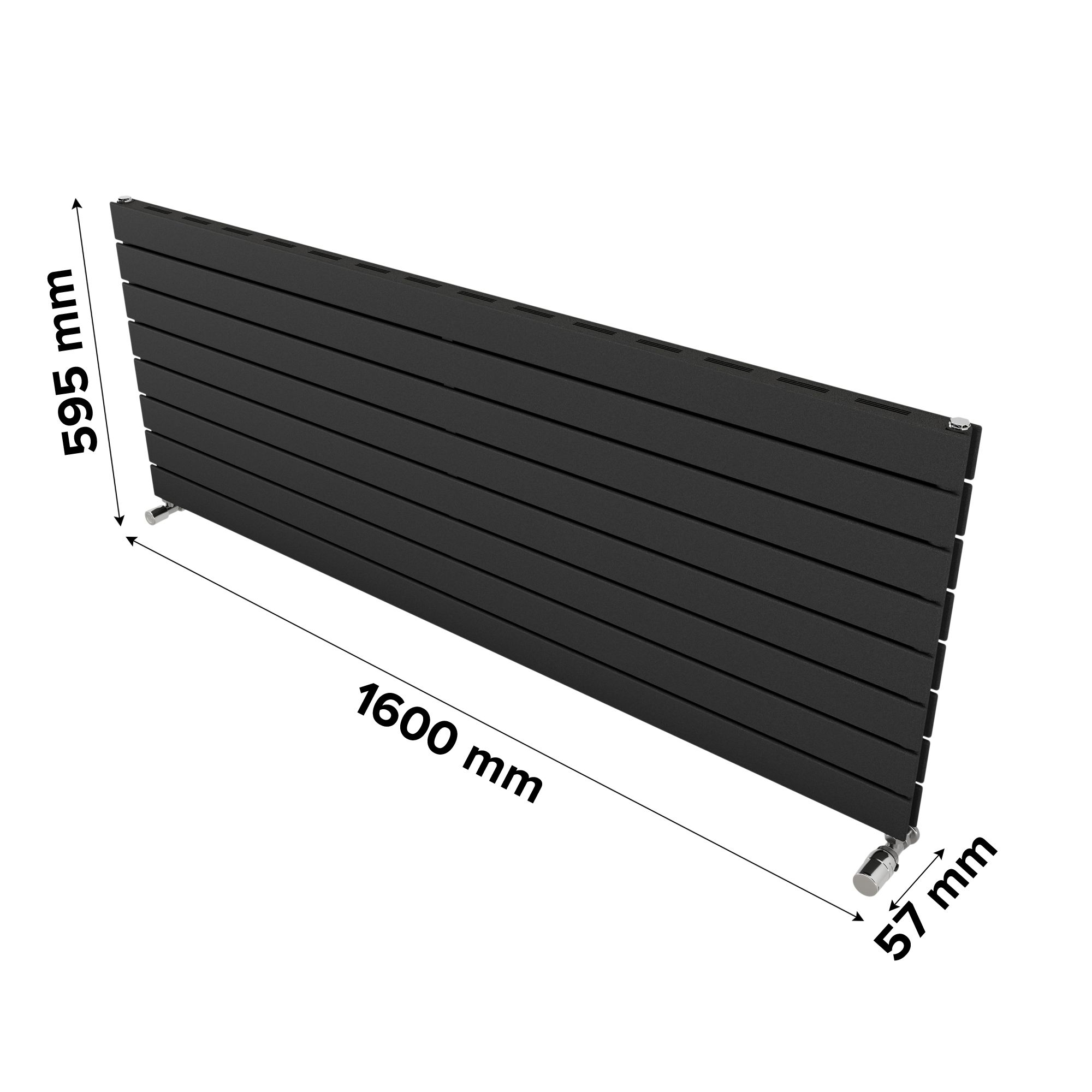 Ximax Vertirad Slimline Duplex Deluxe Matt anthracite Horizontal Designer panel Radiator, (W)1600mm x (H)595mm