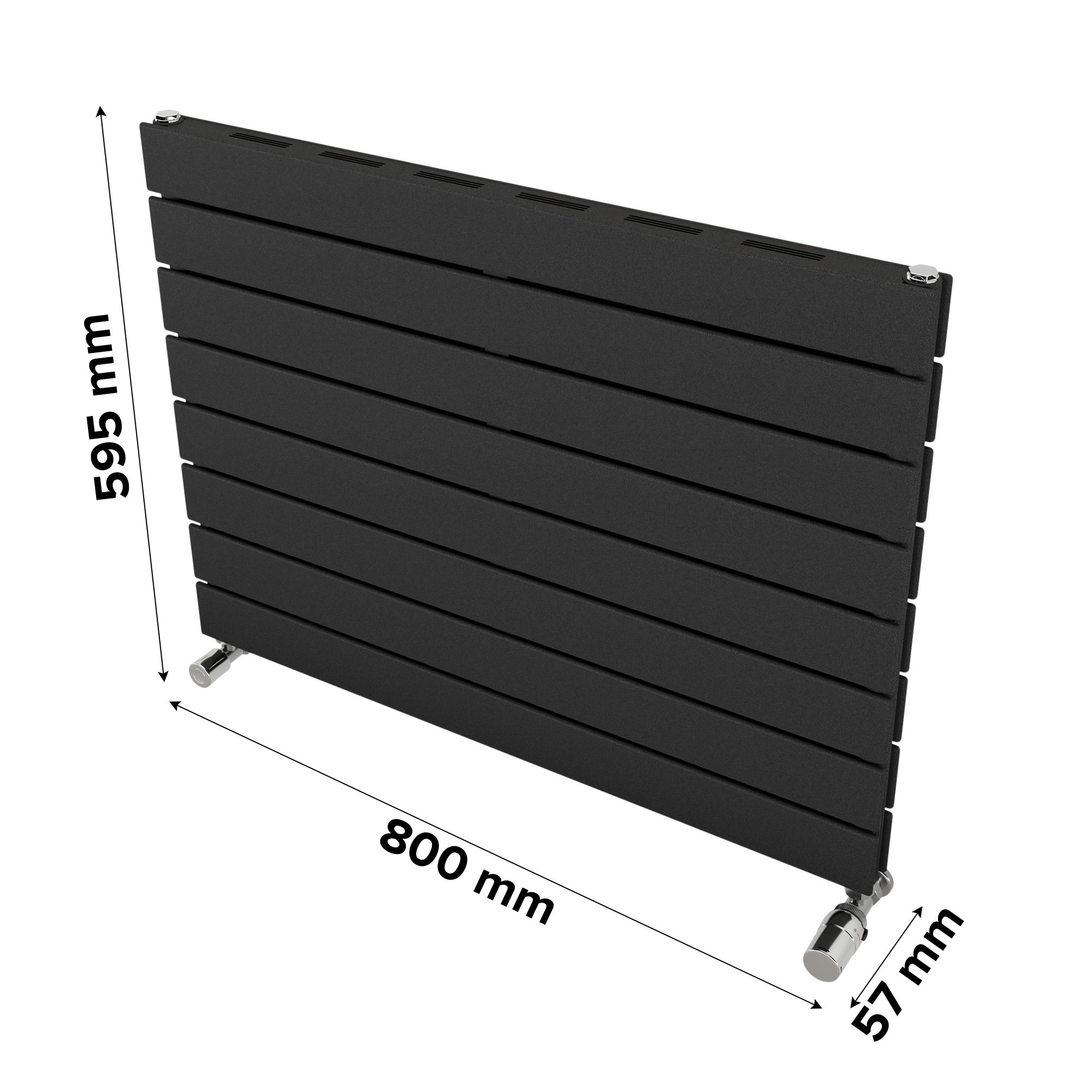 Ximax Vertirad Slimline Duplex Deluxe Matt anthracite Horizontal Designer panel Radiator, (W)800mm x (H)595mm