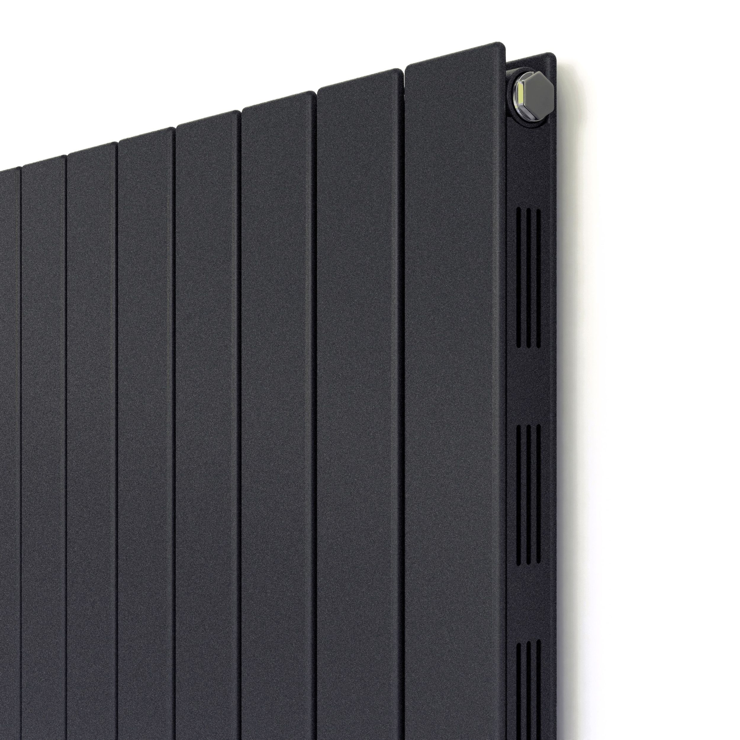 Ximax Vertirad Slimline Duplex Deluxe Matt anthracite Vertical Designer panel Radiator, (W)595mm x (H)1800mm