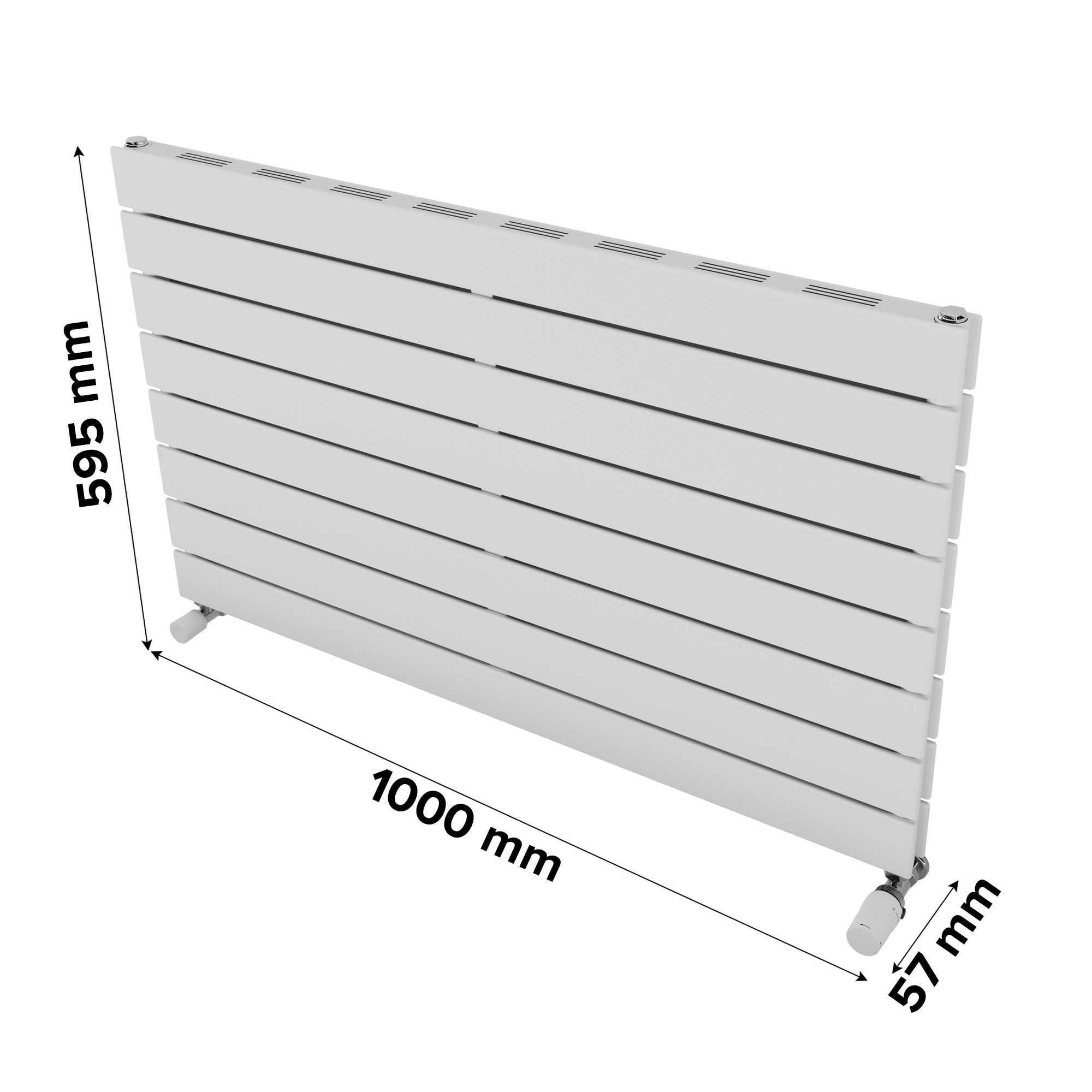 Ximax Vertirad Slimline Duplex Deluxe Satin white Horizontal Designer panel Radiator, (W)1000mm x (H)595mm