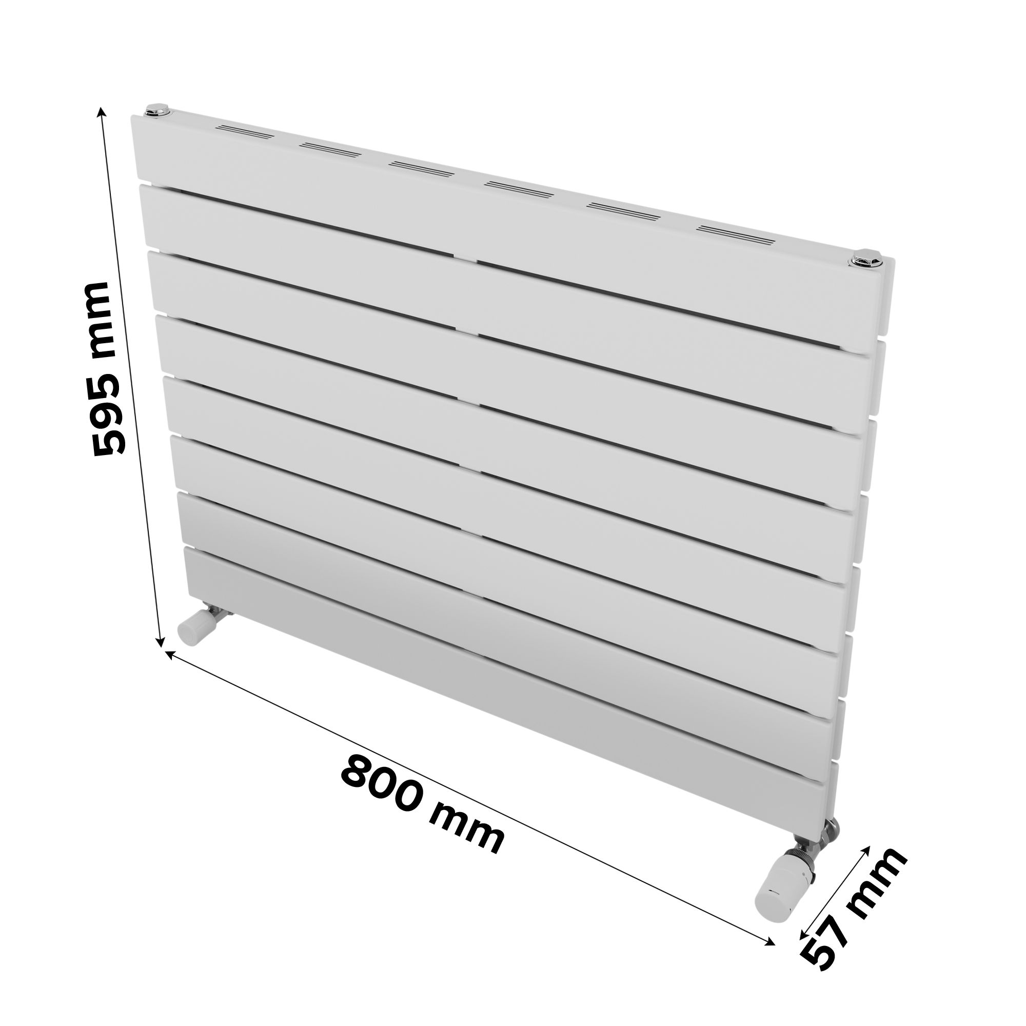 Ximax Vertirad Slimline Duplex Deluxe Satin white Horizontal Designer panel Radiator, (W)800mm x (H)595mm