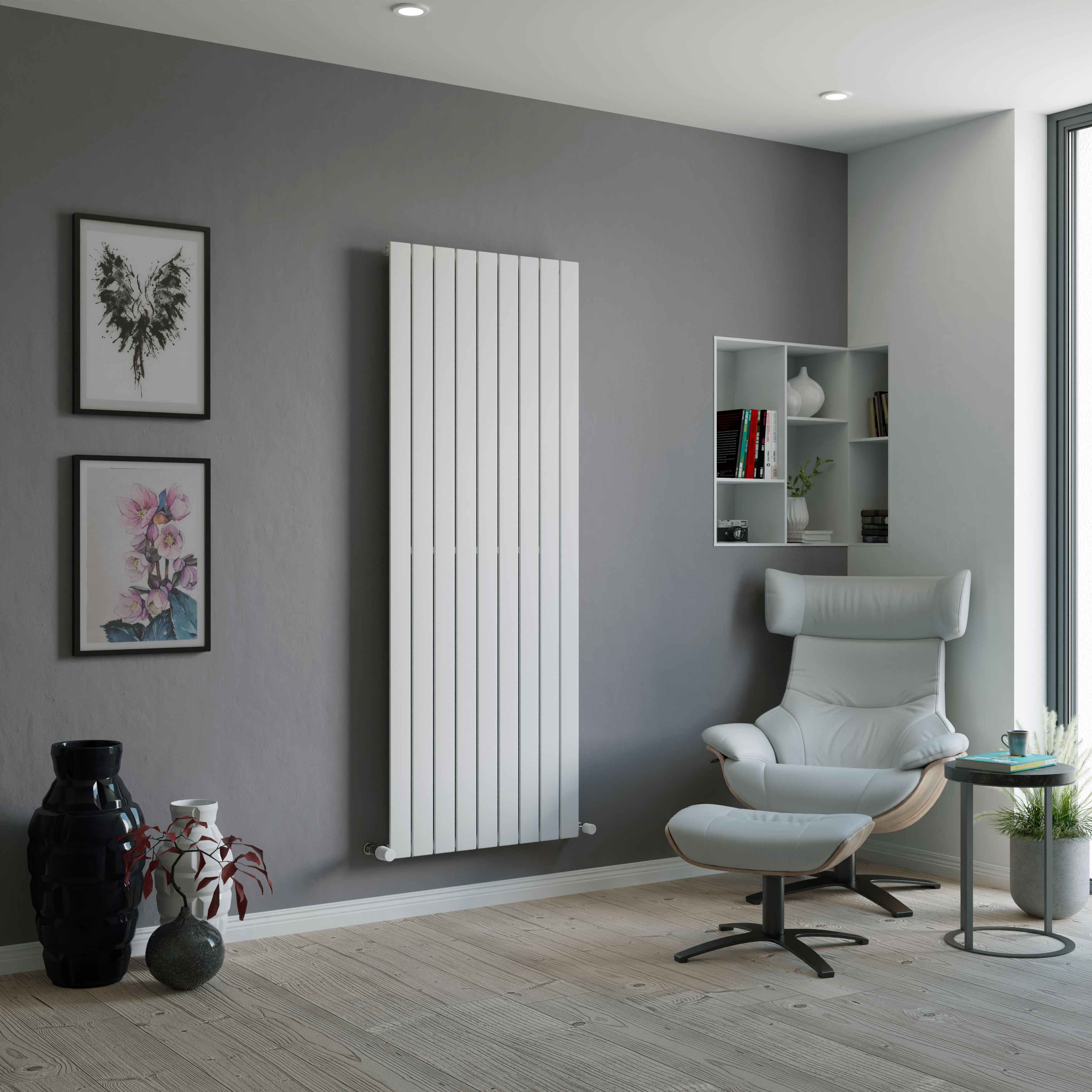 Ximax Vertirad Universal White Horizontal or vertical Designer Radiator, (W)670mm x (H)1800mm