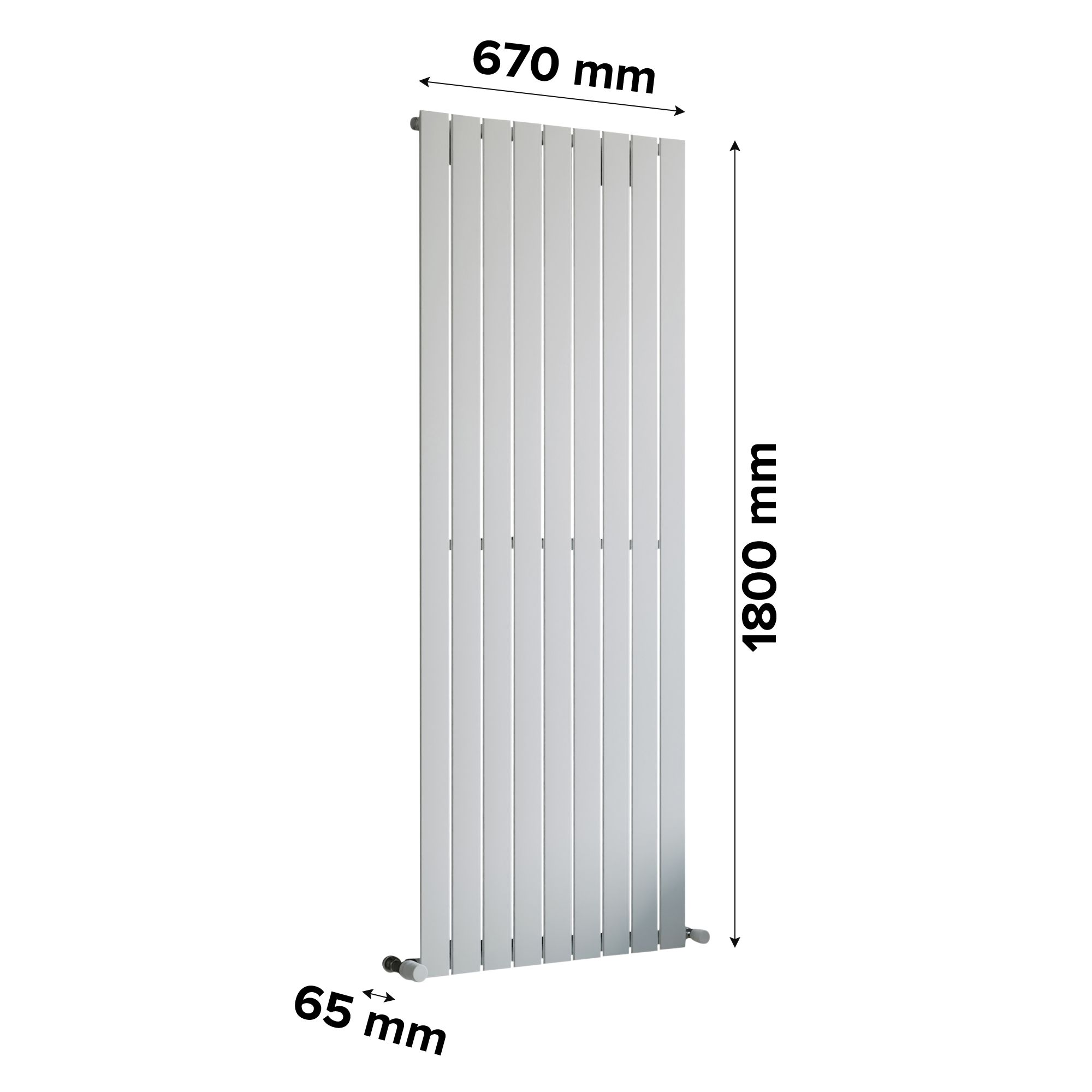 Ximax Vertirad Universal White Horizontal or vertical Designer Radiator, (W)670mm x (H)1800mm