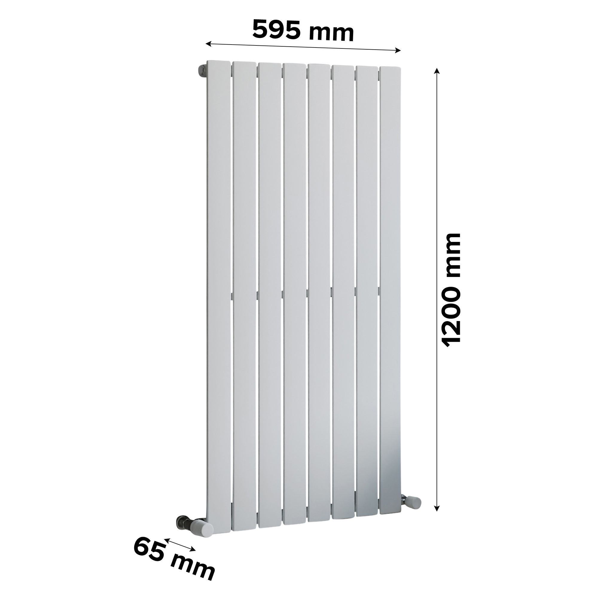 Ximax Vertirad White Horizontal or vertical Designer Radiator, (W)595mm x (H)1200mm