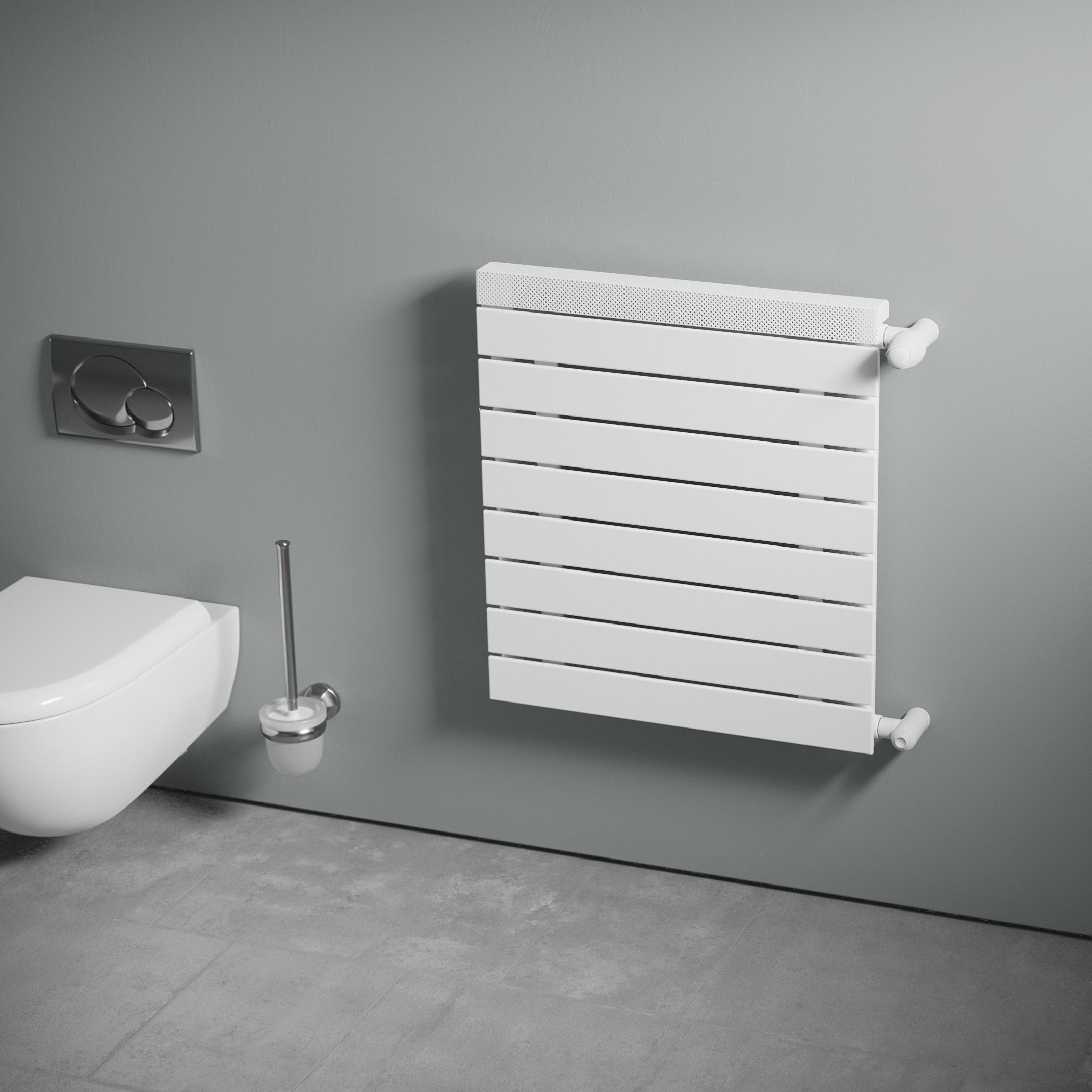 Ximax Viola Satin white Horizontal Designer panel Radiator, (W)600mm x (H)500mm