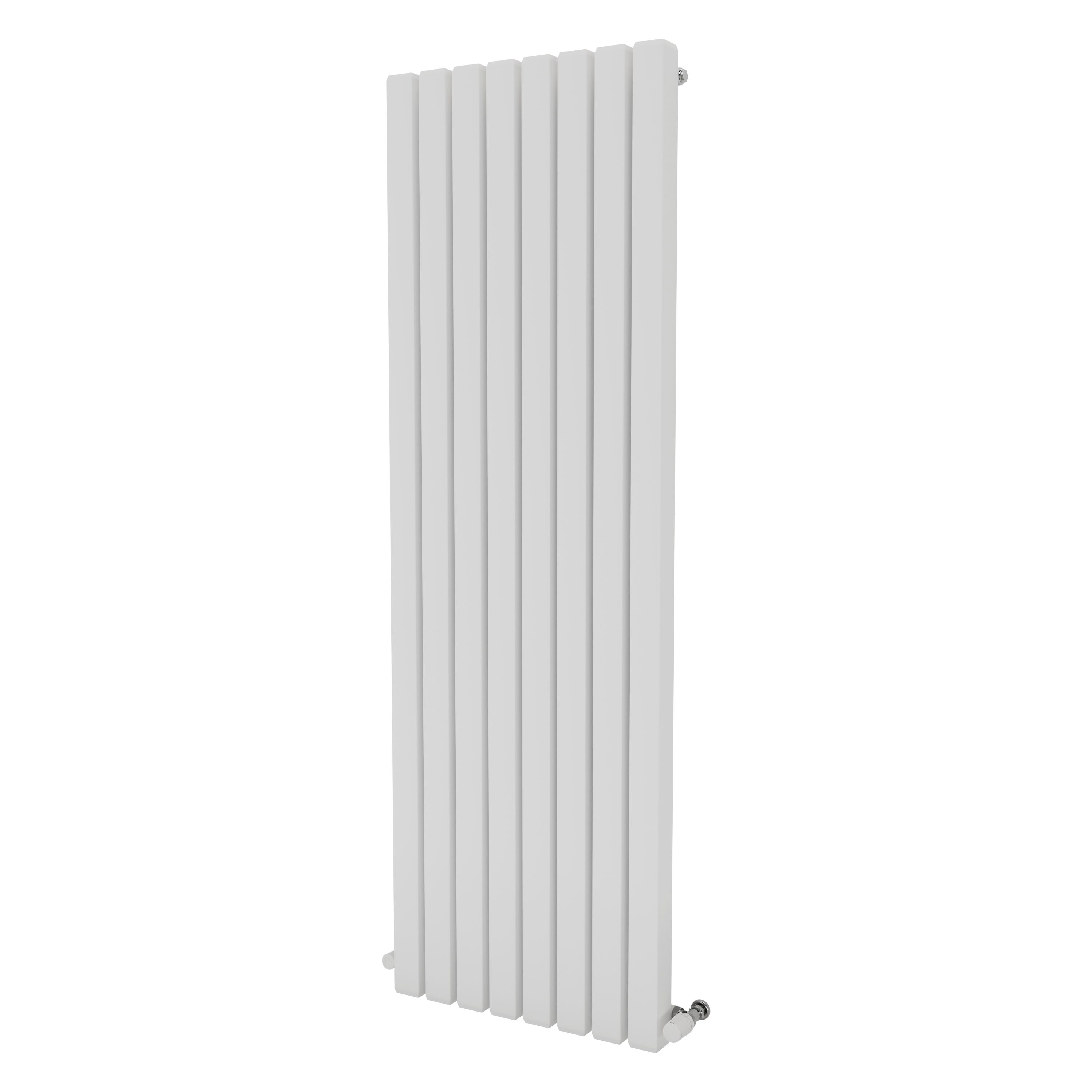 Ximax Vulkan Square Satin white Vertical Designer Radiator, (W)585mm x (H)1800mm