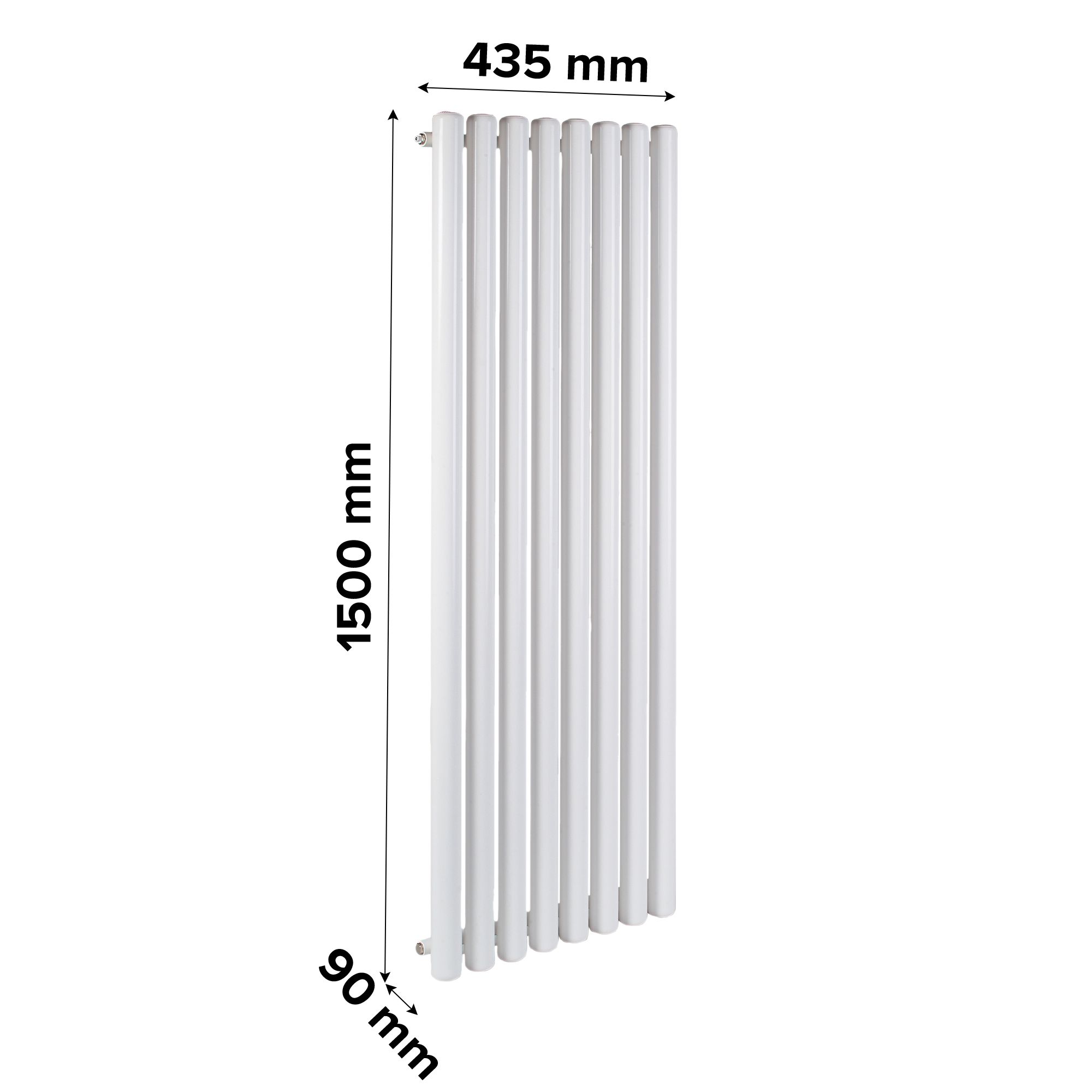Ximax Vulkan White Vertical Designer Radiator, (W)435mm x (H)1500mm