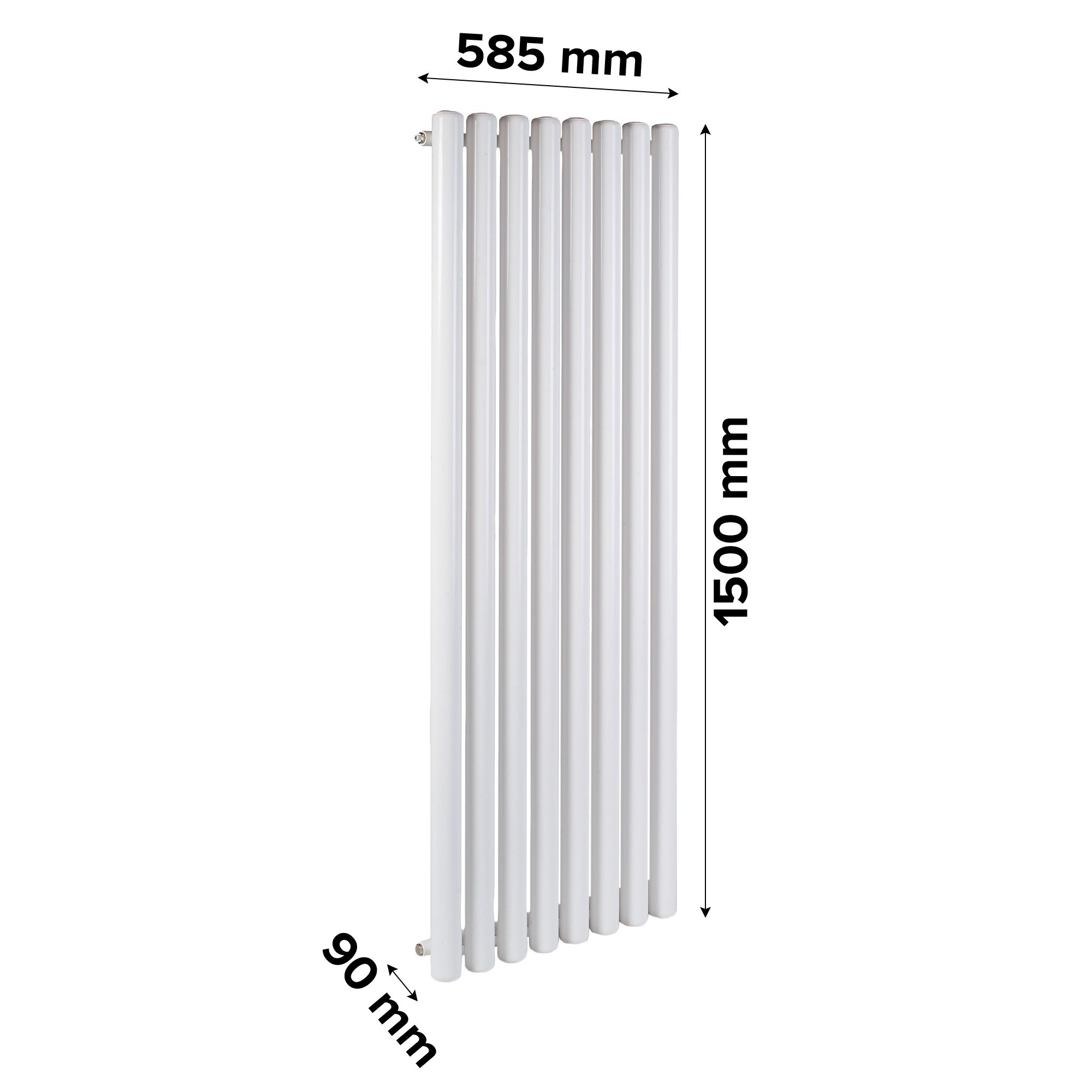 Ximax Vulkan White Vertical Designer Radiator, (W)585mm x (H)1500mm