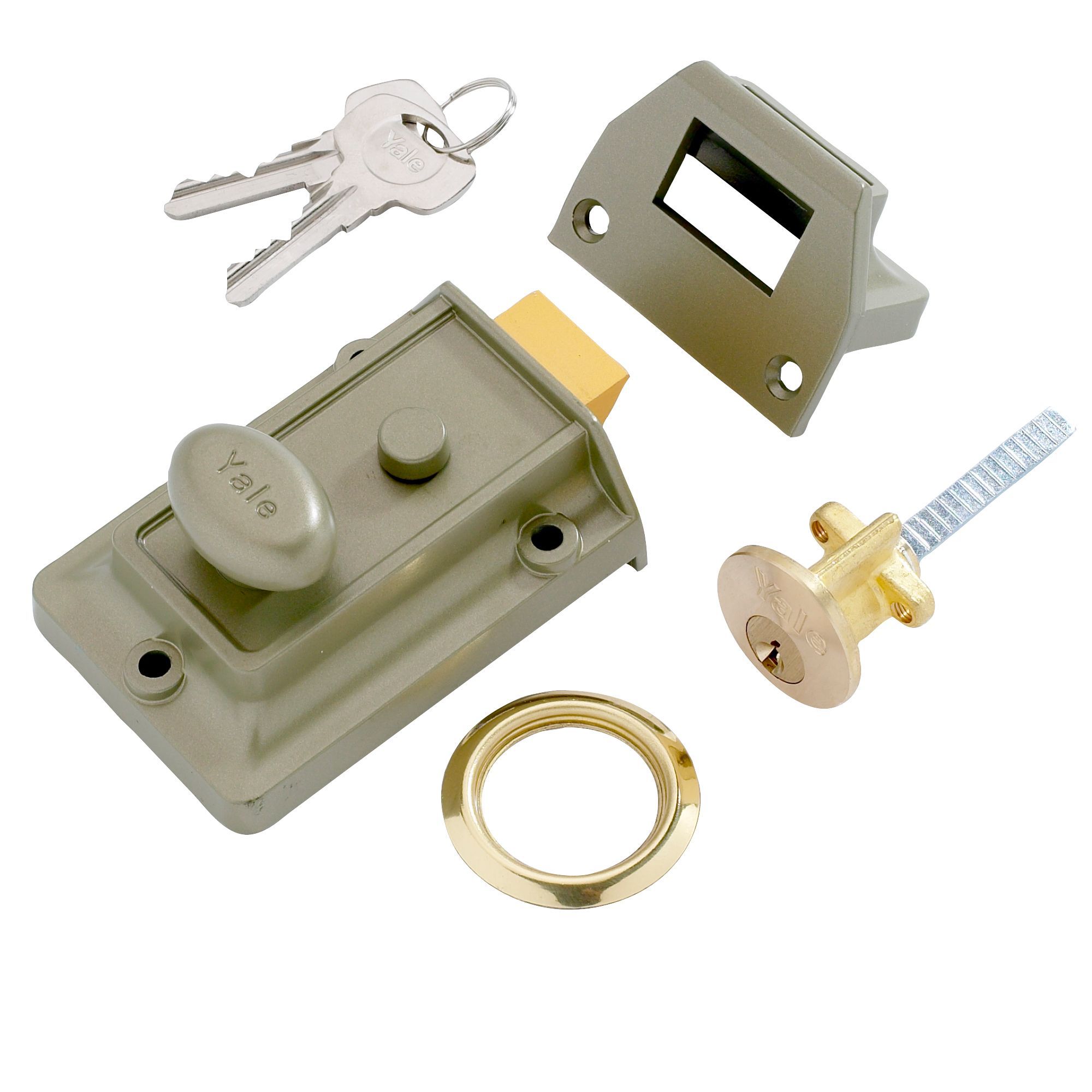 Yale Brass effect LH & RH Night latch, (H)66mm (W)93mm