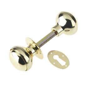 Yale Brass effect Round Internal Door knob (Dia)43mm, Pack of 2