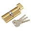 Yale Brass-plated Single Euro Thumbturn Cylinder lock, (L)70mm (W)29mm