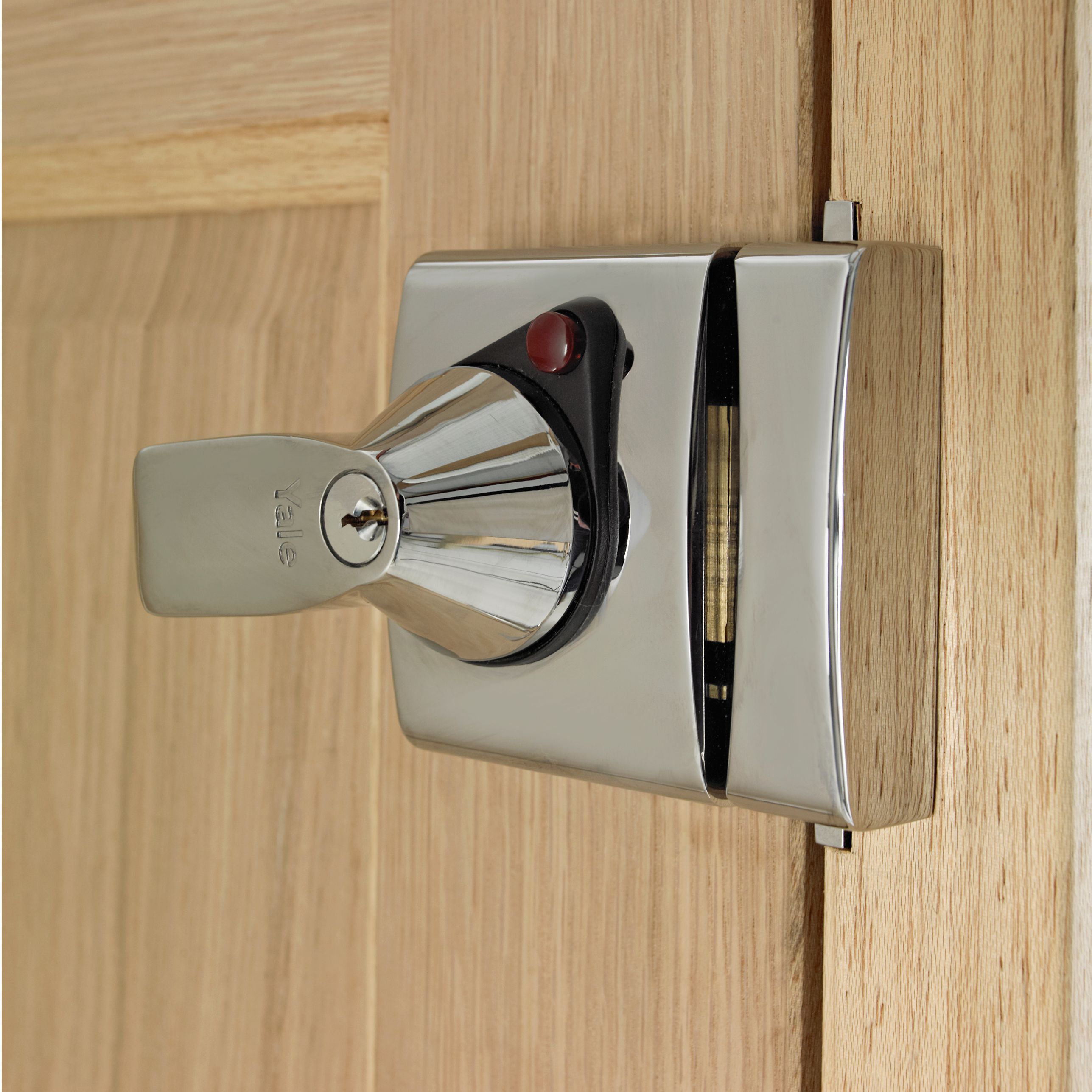 Yale Chrome effect Night latch, (H)90mm (W)90mm