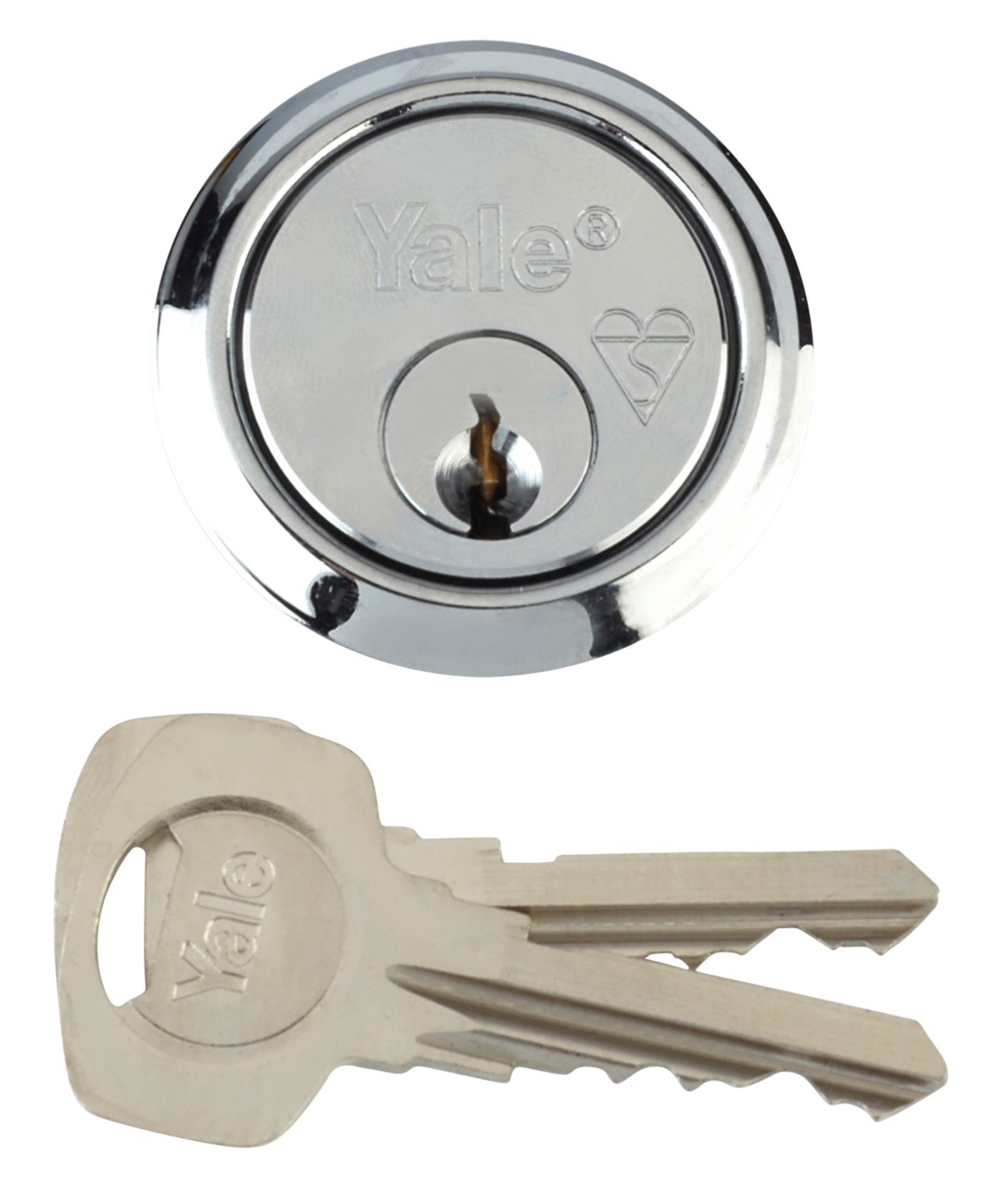 Yale High security Chrome-plated Metal Single Rim Cylinder lock, (L)42mm