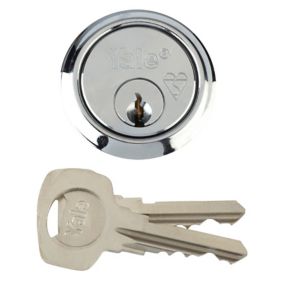 Yale High security Chrome-plated Metal Single Rim Cylinder lock, (L)42mm
