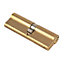 Yale KM series Brass effect Single Euro Cylinder lock, (L)95mm (W)17mm
