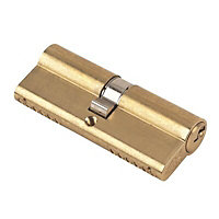 Yale KM series Brass Euro Cylinder lock, (L)80mm (W)17mm