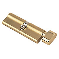 Yale KM Series Brass Euro Thumbturn Cylinder lock, (L)95mm (W)17mm