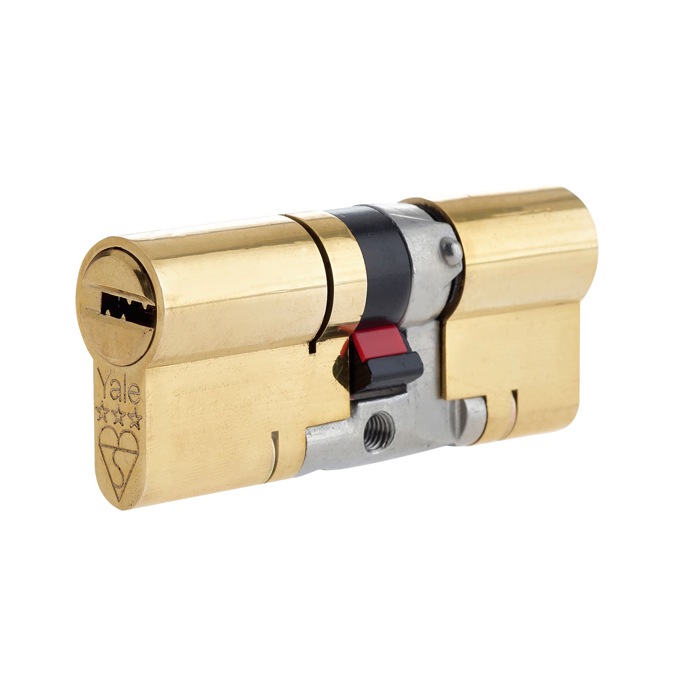 Yale Platinum Brass Single Euro Cylinder lock, (L)80mm