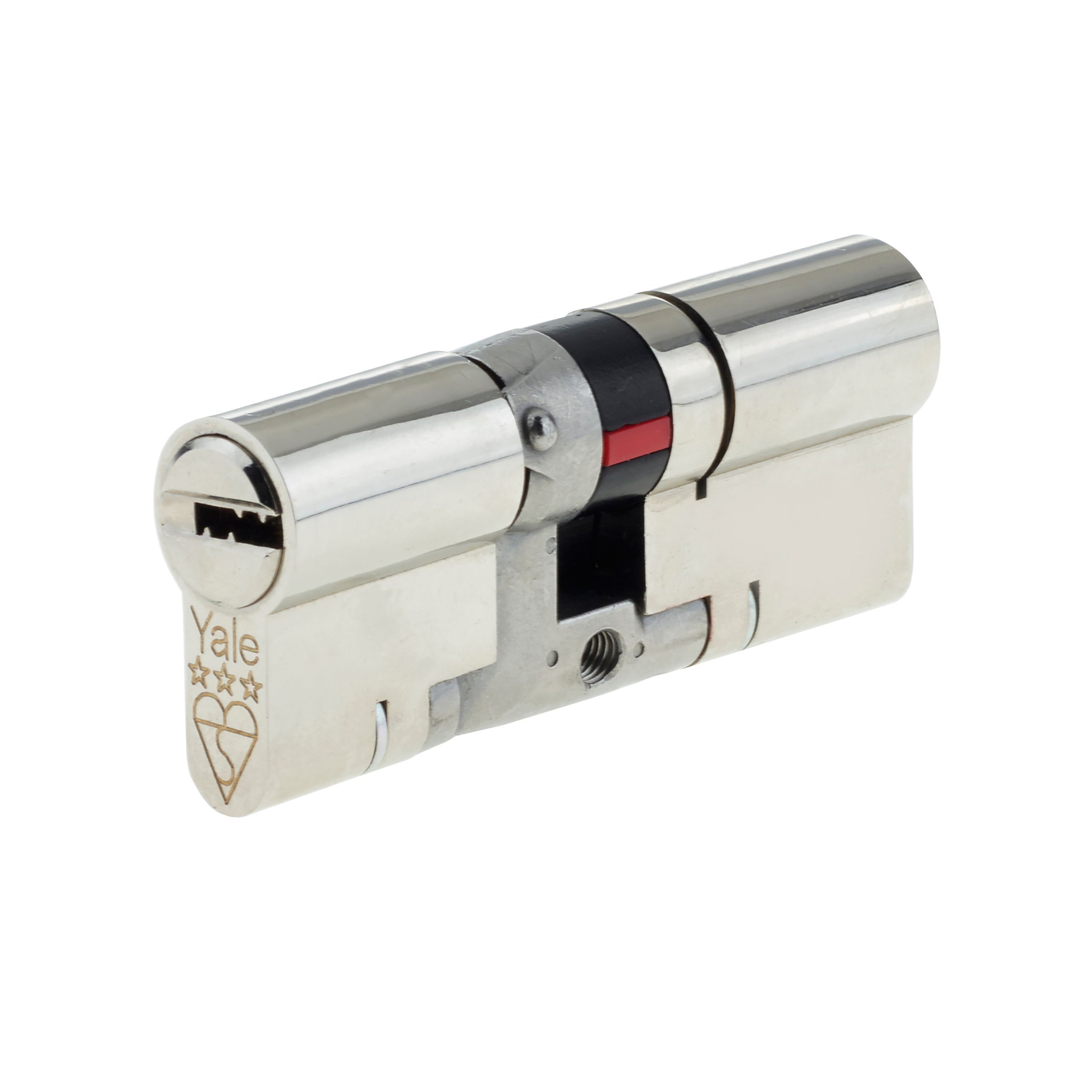 Yale Platinum Nickel-plated Brass Single Euro Cylinder lock, (L)80mm