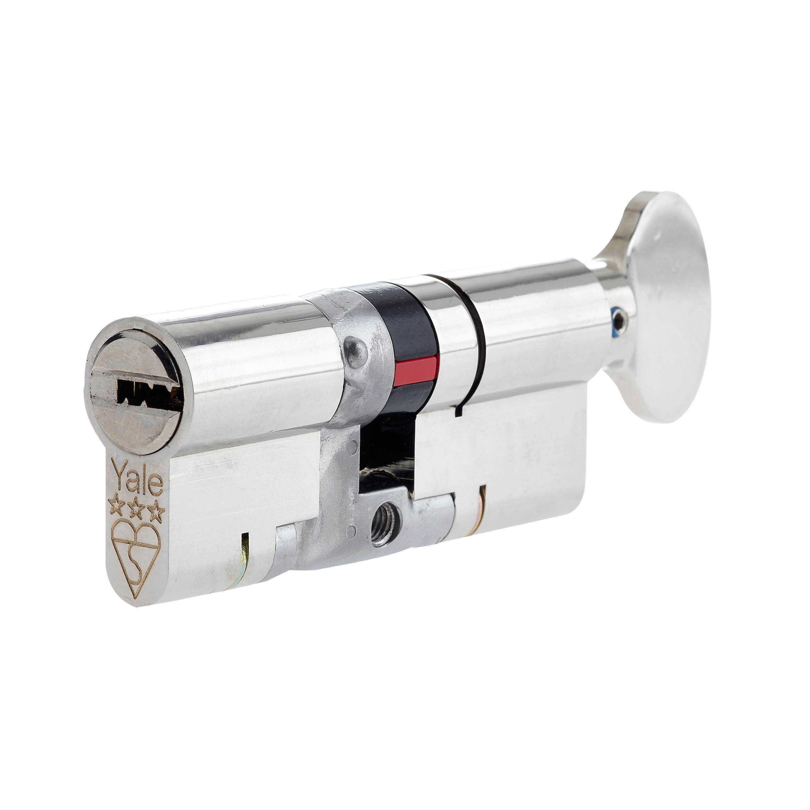 Yale Platinum Nickel-plated Brass Single Euro Thumbturn Cylinder lock, (L)80mm