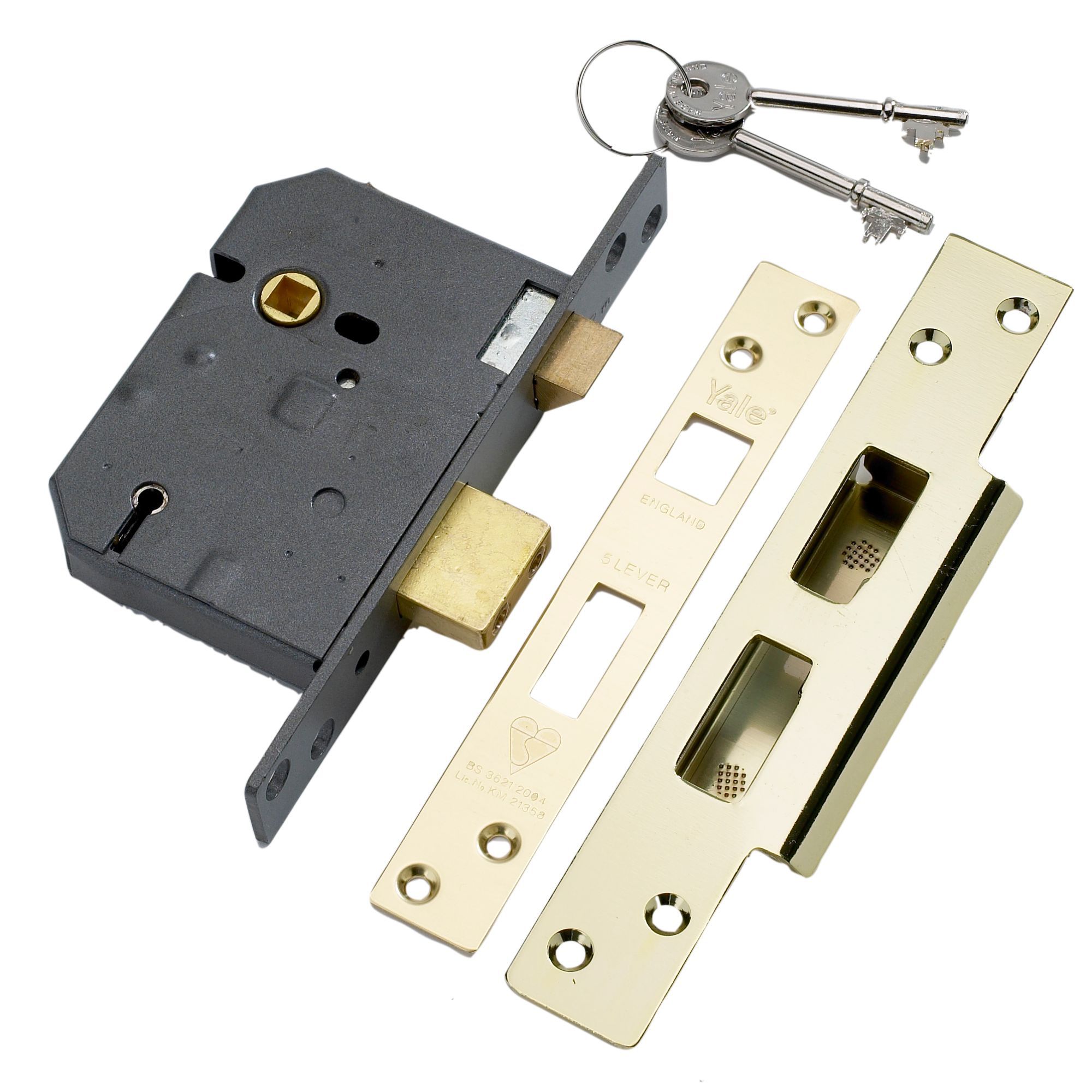 Yale PM560 3PB 76mm Brass Effect Metal 5 Lever Sashlock | Tradepoint