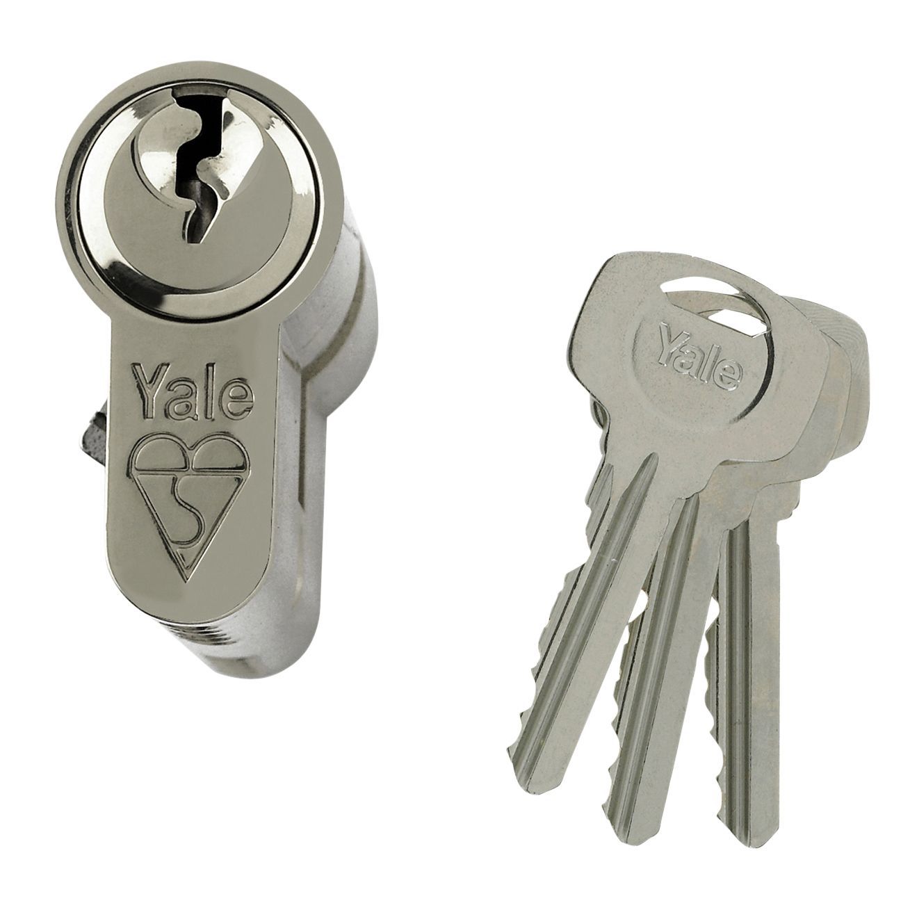 Yale Satin Nickel-plated Single Euro Cylinder lock, (L)100mm (W)29mm