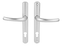 Yale Satin Silver Silver effect Lever on backplate handle