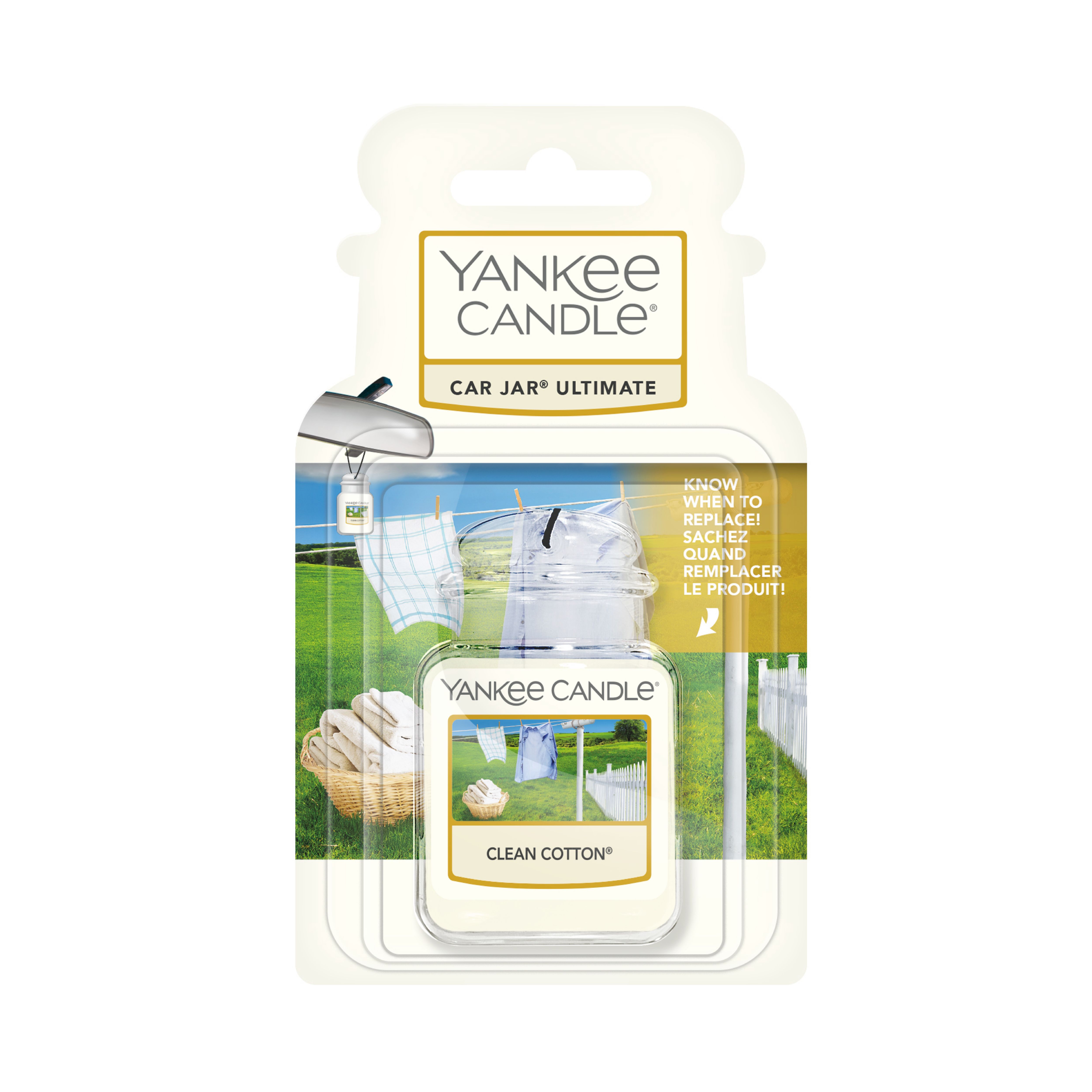Yankee Candle Car Jar Ultimate Clean Cotton Air freshener, 24g