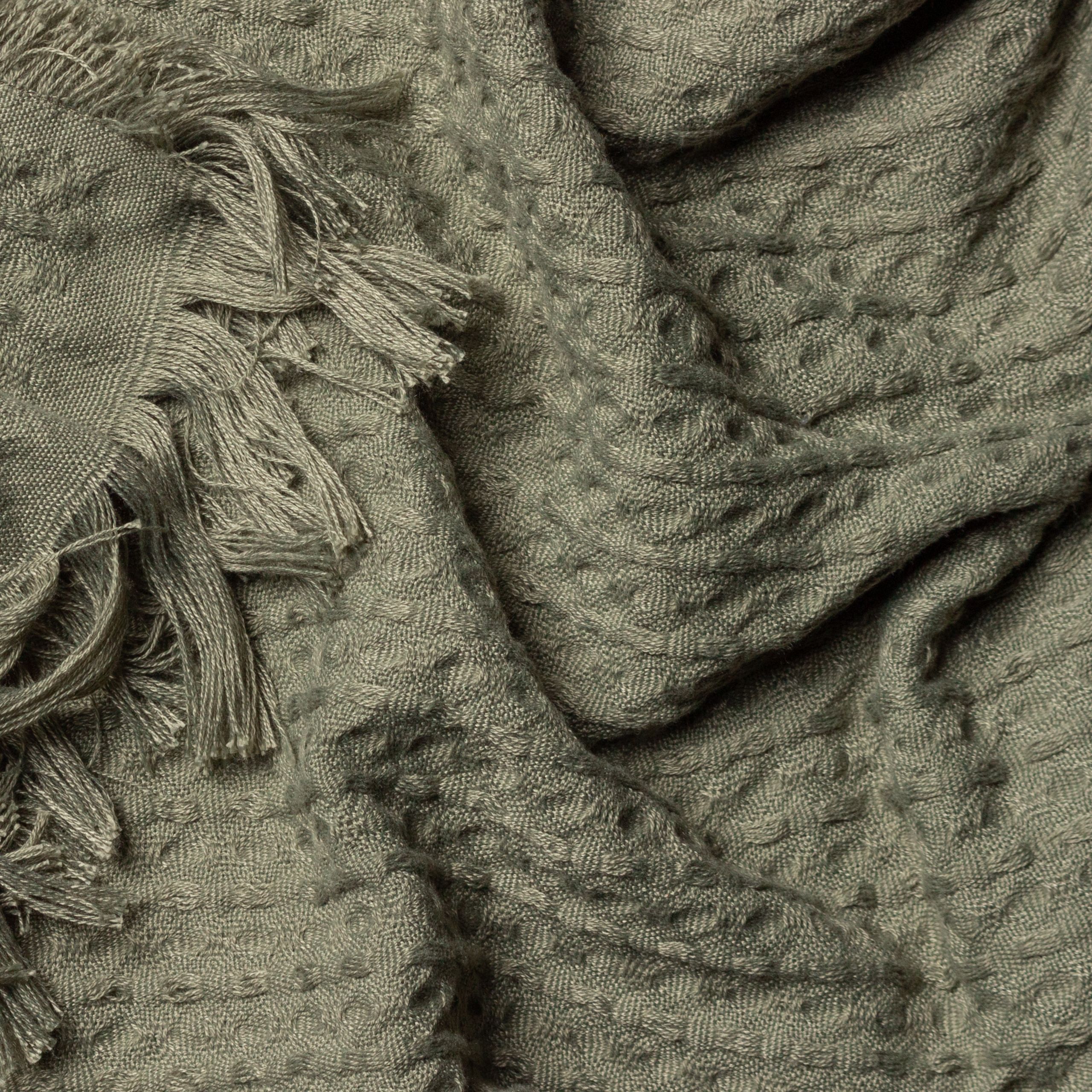 Yard Abel Khaki Waffle Woven Throw (L) 180cm x (W) 130cm