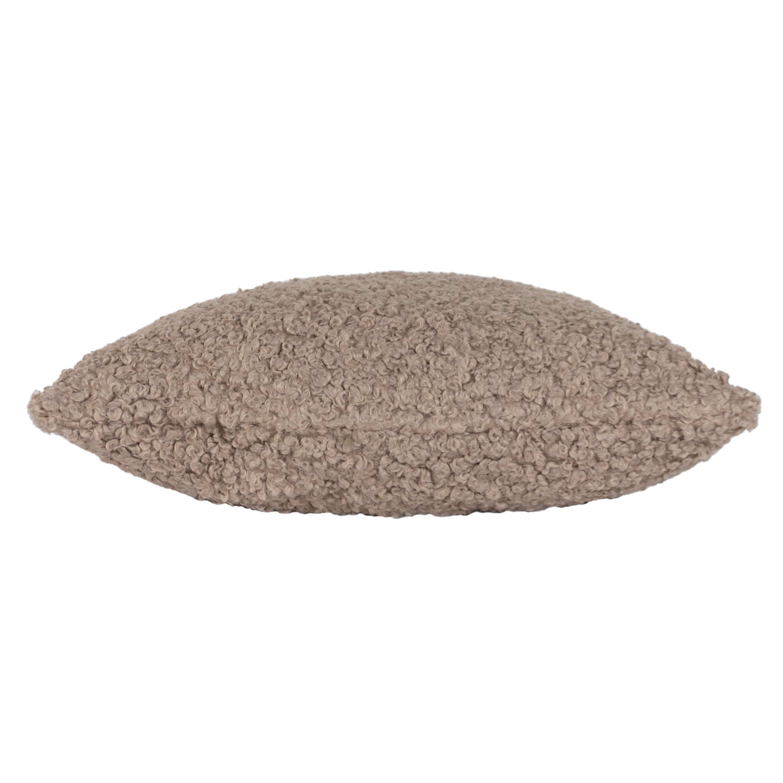 Yard Cabu Taupe Boucle Bouclette effect Indoor Cushion, (L)45cm x (W)45cm