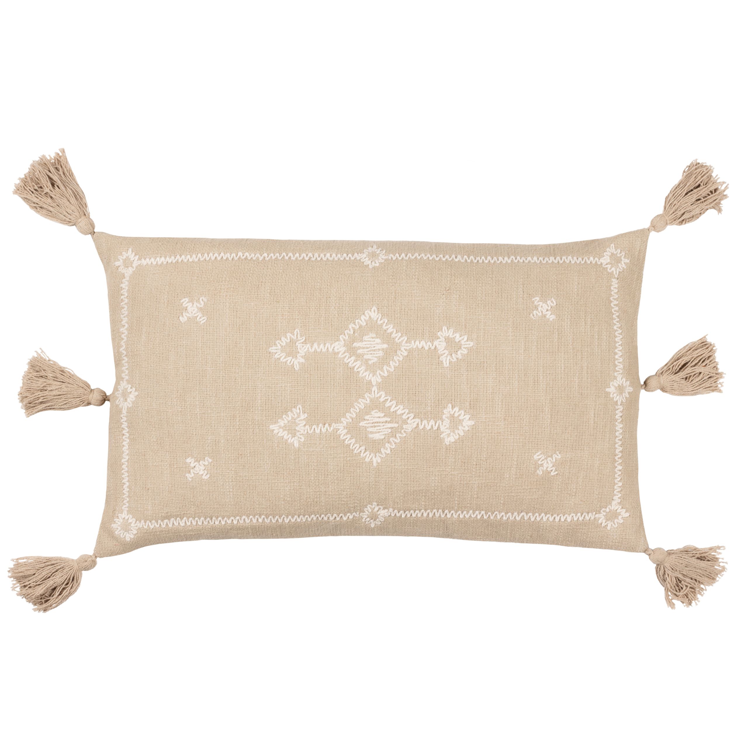 Yard Folis Stone Geometric Embroidered effect Indoor Cushion, (L)50cm x (W)30cm