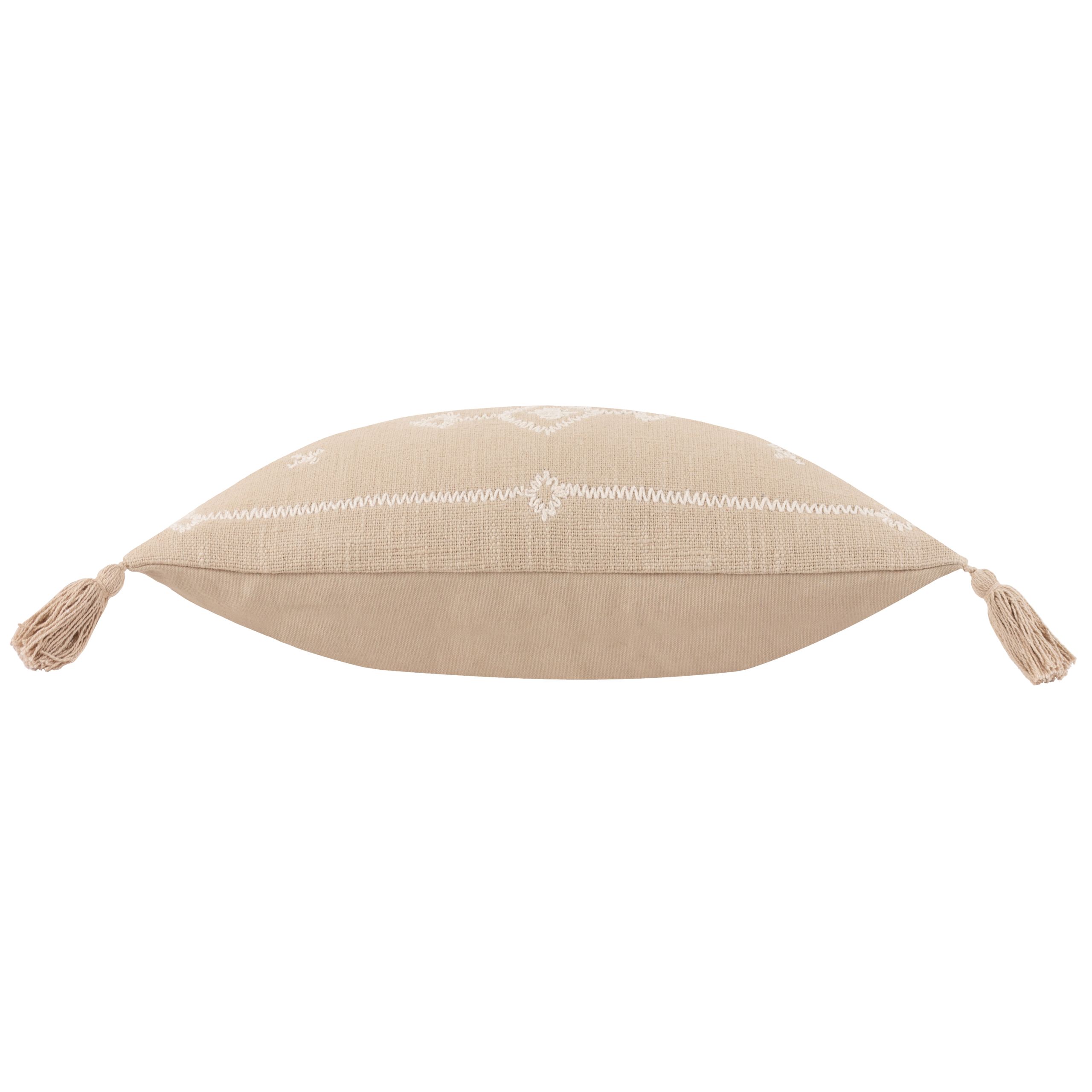 Yard Folis Stone Geometric Embroidered effect Indoor Cushion, (L)50cm x (W)30cm