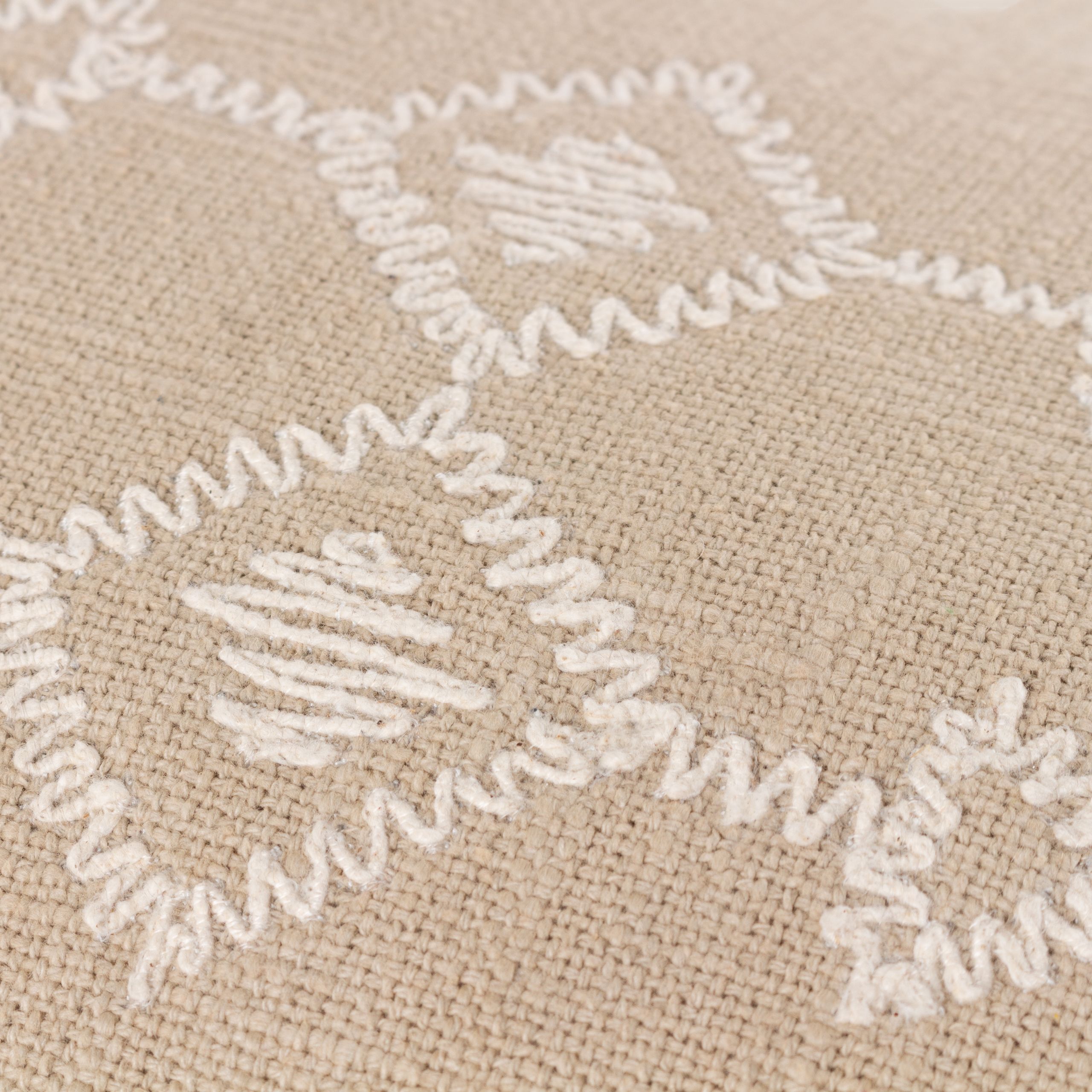 Yard Folis Stone Geometric Embroidered effect Indoor Cushion, (L)50cm x (W)30cm