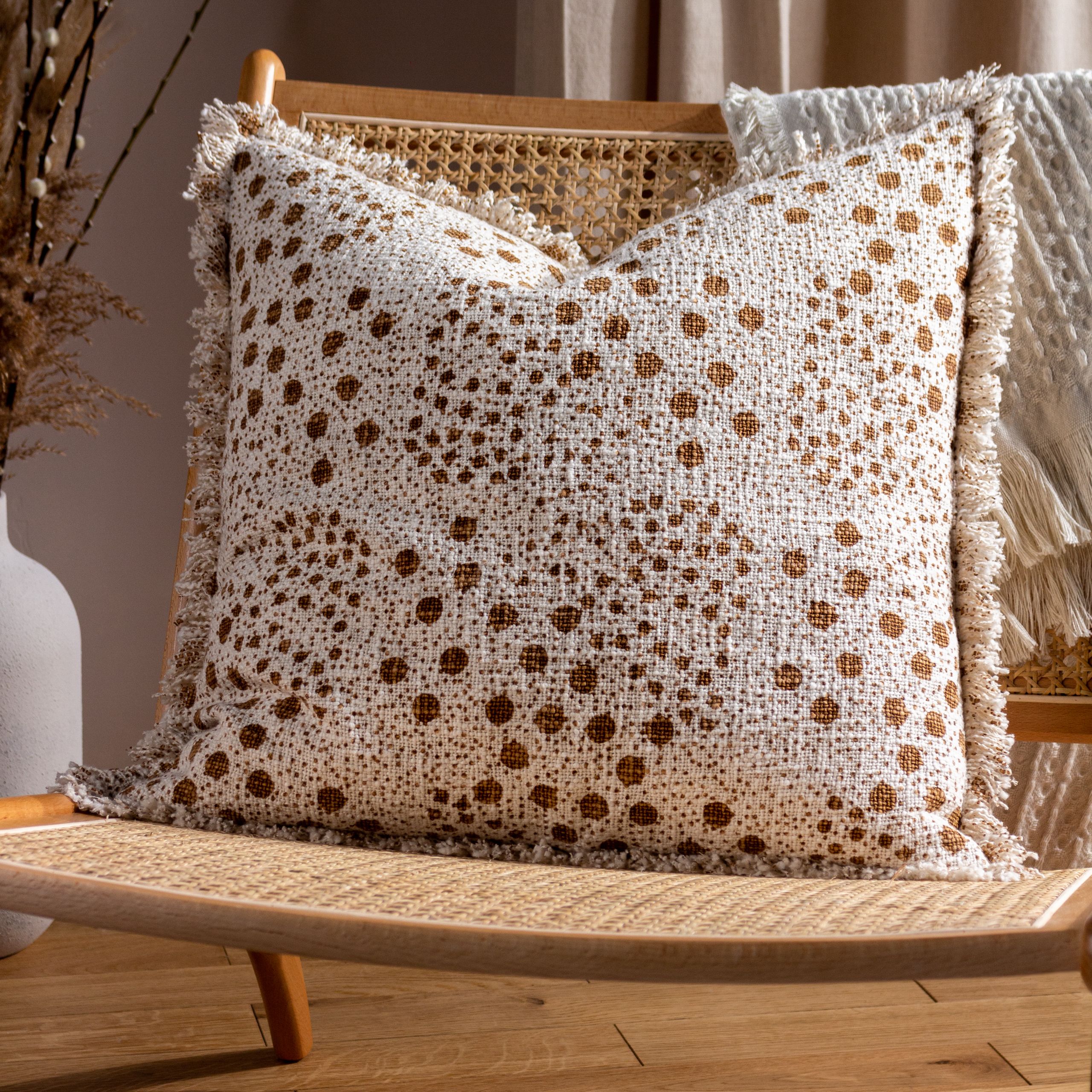 Yard Hara Yolk Woven effect Indoor Cushion, (L)50cm x (W)50cm